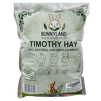 Timothy Hay for Rabbits, Guinea Pigs and Hamsters for All Life Stages | 100% Natural | HIGH Fiber Food (500 Grams)