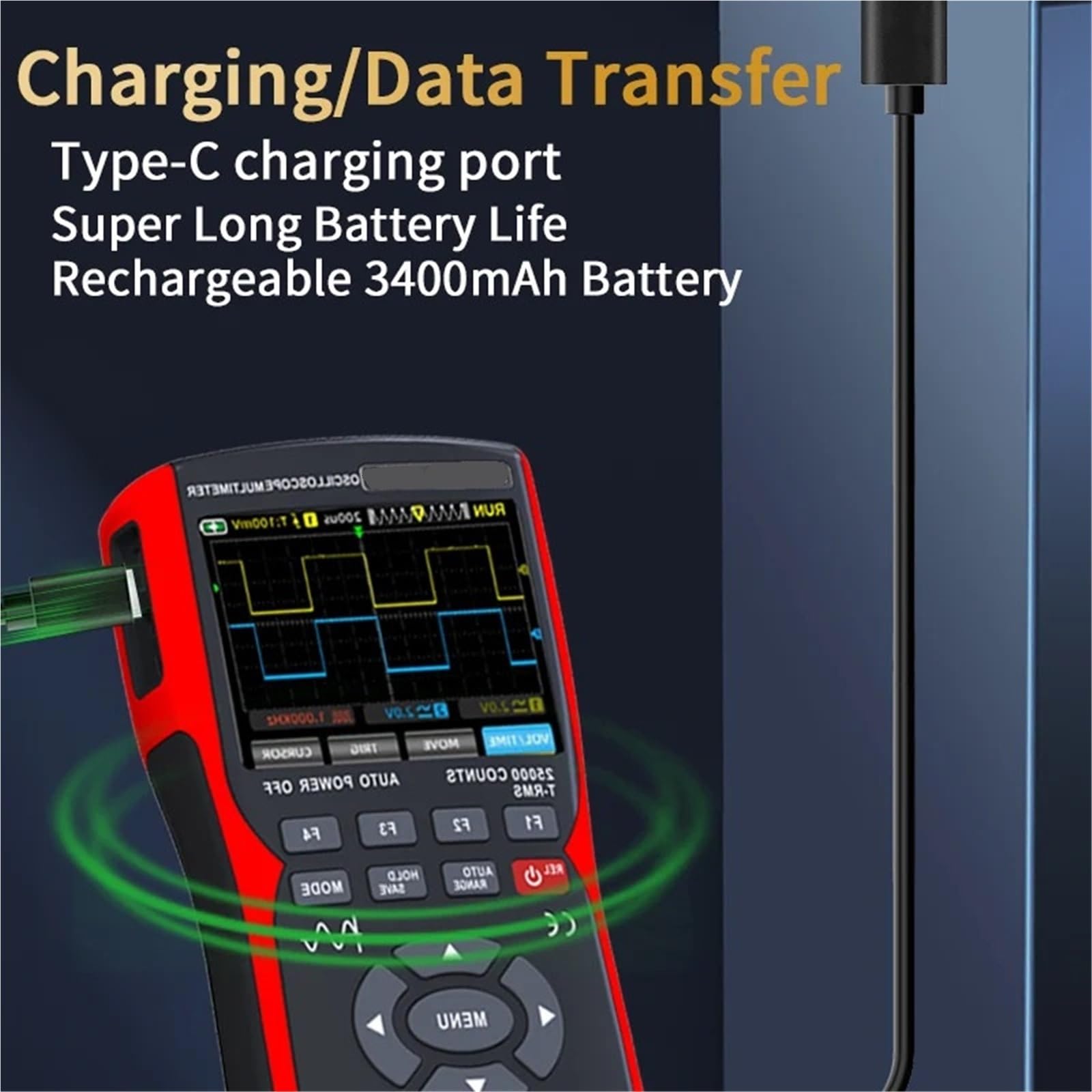 Osciloscopio digital, Generador De Señal Multímetro Osciloscopio Digital 3 En 1 2 Canales 50MHz 280MS/S 25000 Recuentos Para Pruebas Electrónicas 703S,para pruebas y análisis