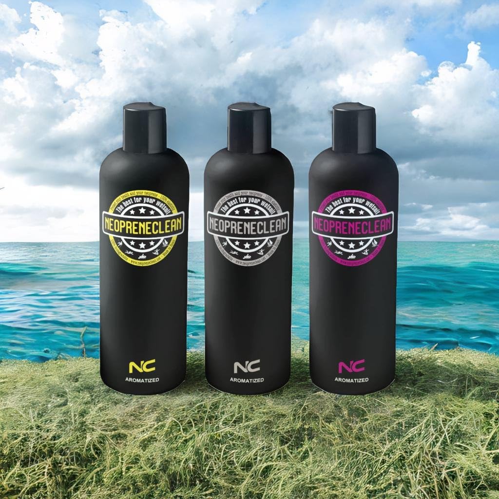 NeopreneClean Detergente per Neoprene Aroma Naturale. Senza risciacquo. 100% biodegradabile. Prodotto consigliato dalla FESURFING. (500 ml, naturale)