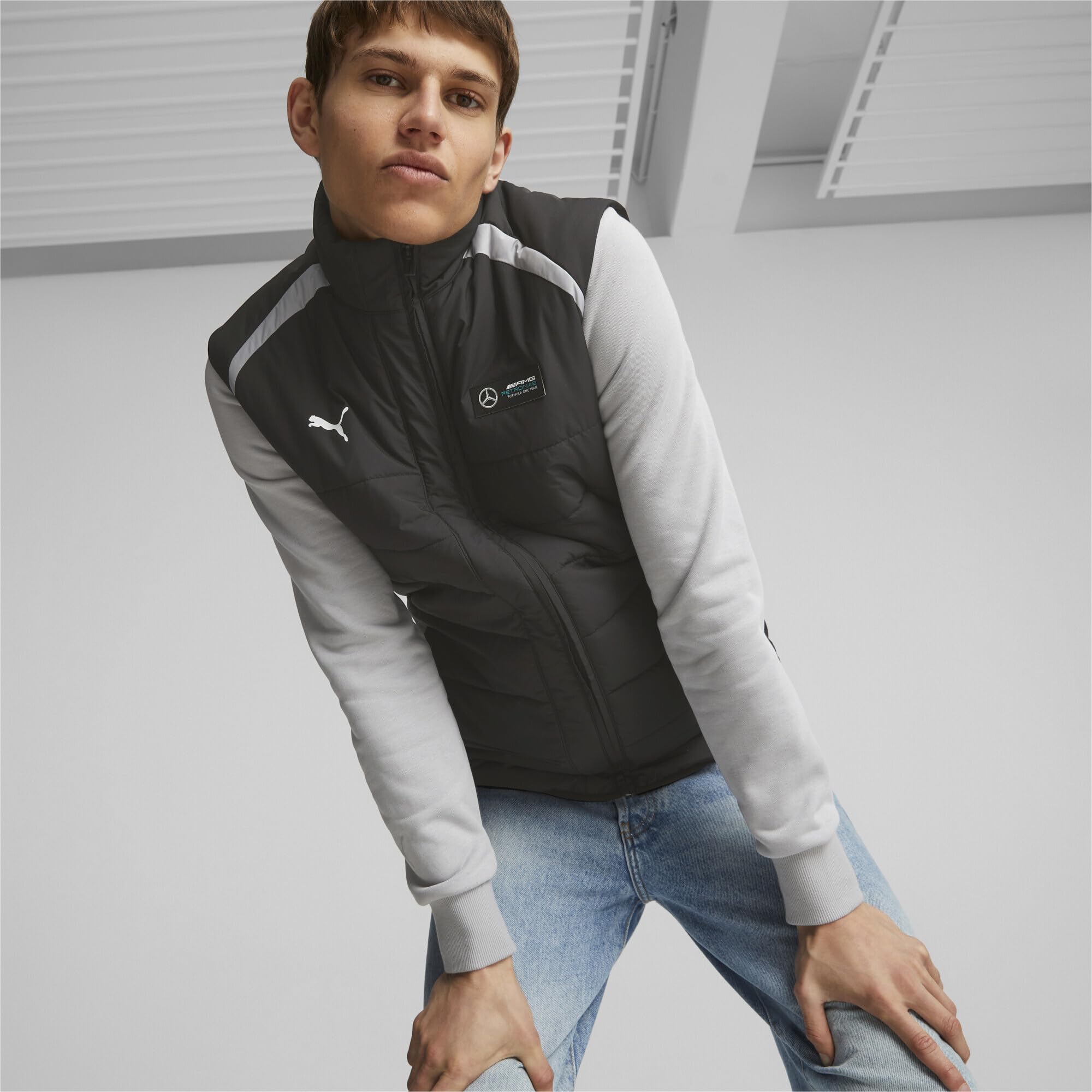 PUMA Veste sans manches de sports automobiles Mercedes-AMG PETRONAS Homme M Black