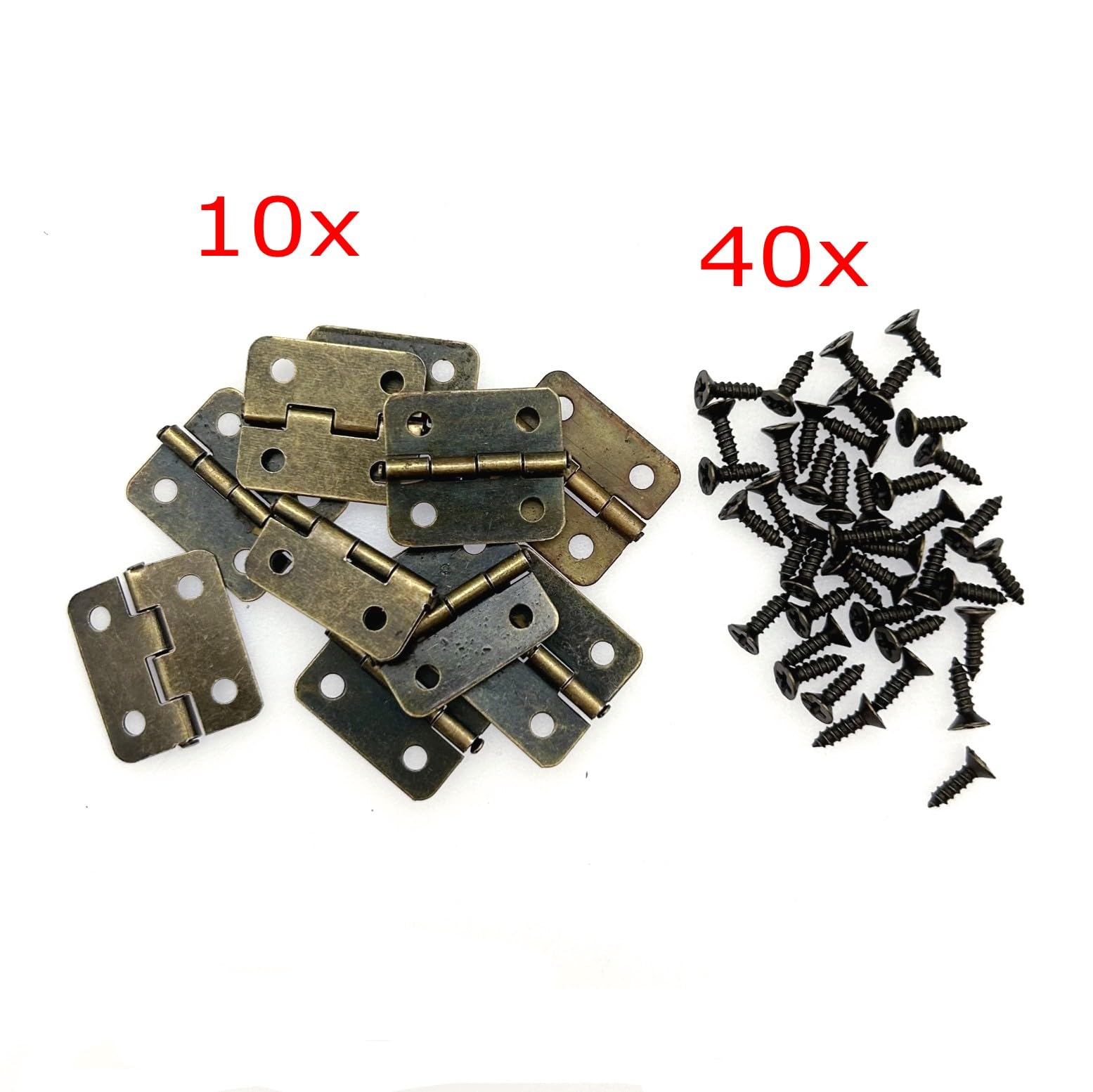 JZK Minisagras de bronce – Paquete de 10 bisagras de cajón de 18 x 16 mm para muebles pequeños y manualidades