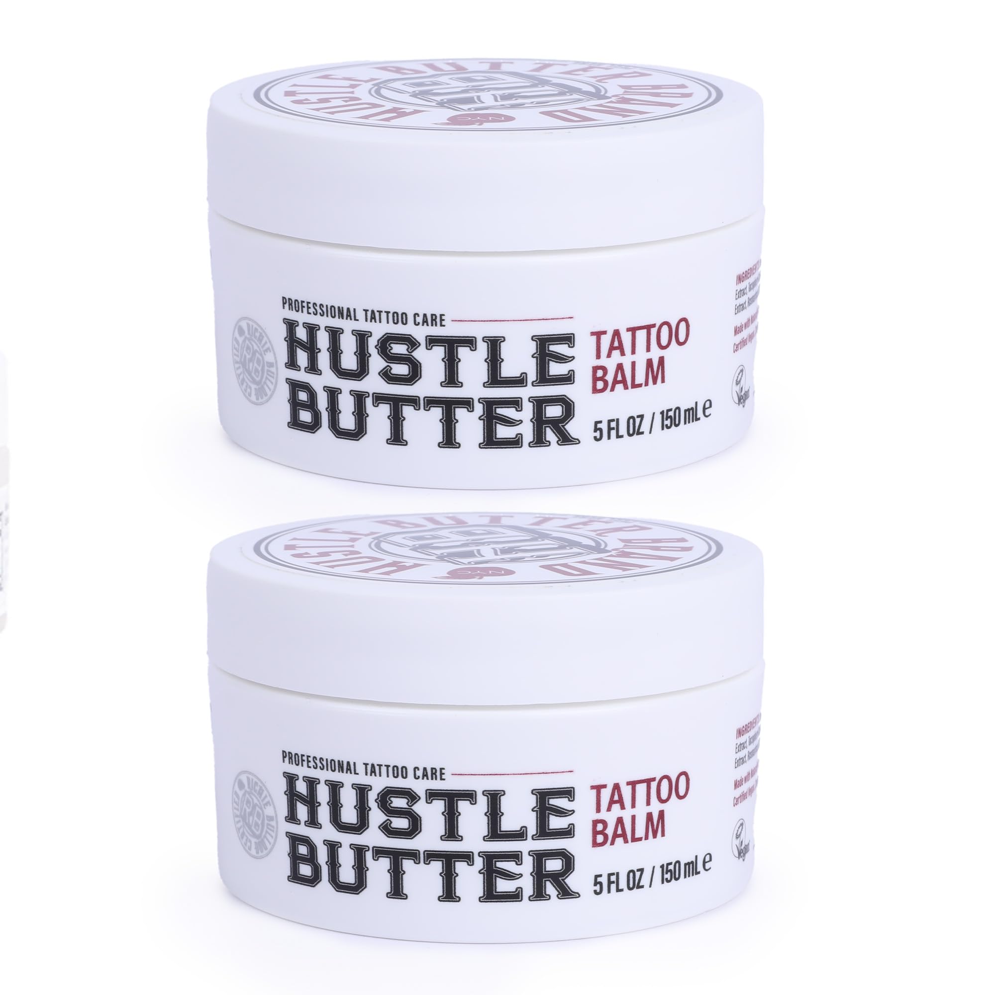 TATTOO HUSTLE BUTTER DELUXE ORIGINAL 2er Pack – 2x150ml vegane Tattoopflegecreme, natürliche Inhaltsstoffe wie Mango-, Papaya- und Sheabutter fördern die Heilung, reduziert Rötungen und Schwellungen