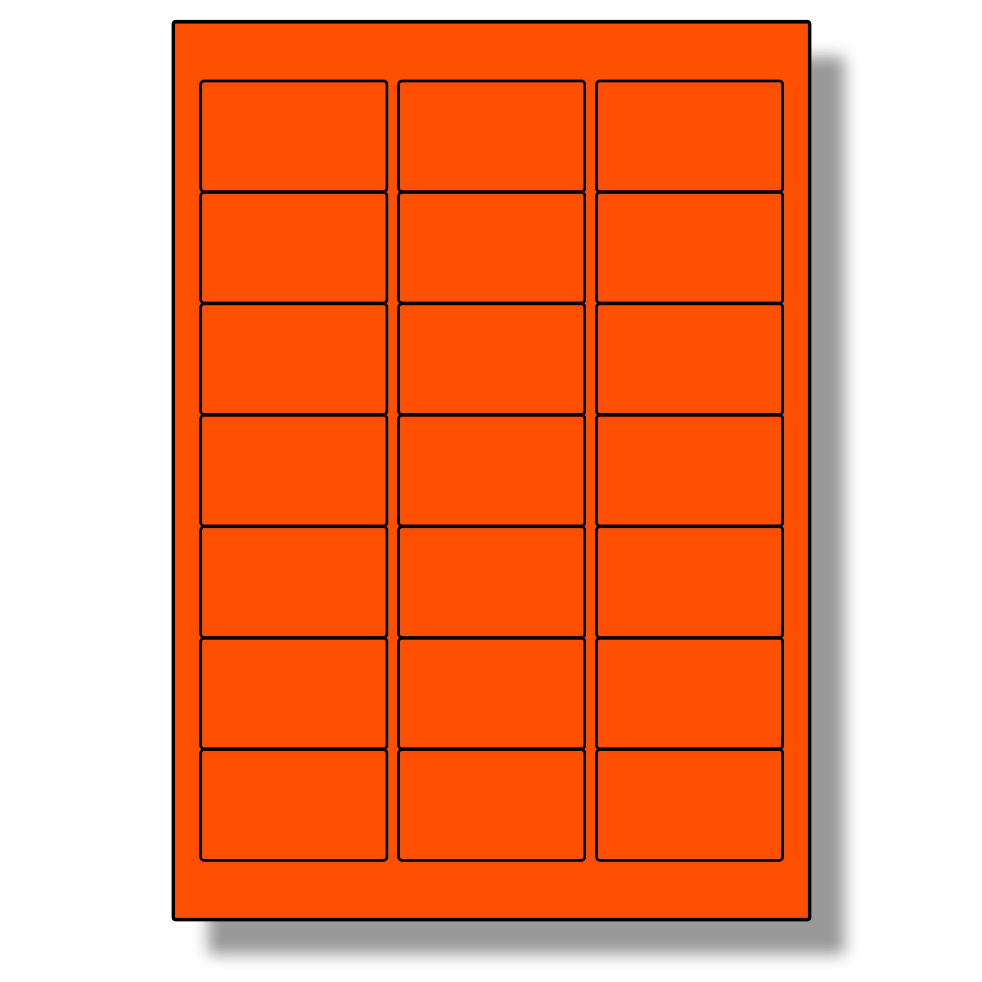 Label Planet® 21 Per Sheet, 500 Sheets (10500 Tomato RED Labels), Matt Quality Self-Adhesive A4 Coloured Paper Stickers, for Laser/Copier/Inkjet Printer, UK LP21/63C, 63.5 x 38.1 MM, for Printing — image 1