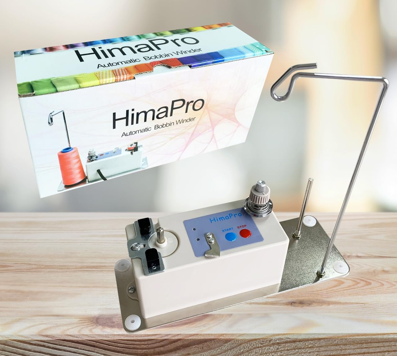 HimaPro Elektrischer Spulenwickler für Nähmaschinen – Automatischer Bobbin Winder mit verstellbarer Spulenaufnahme für schnelles und effizientes Aufspulen