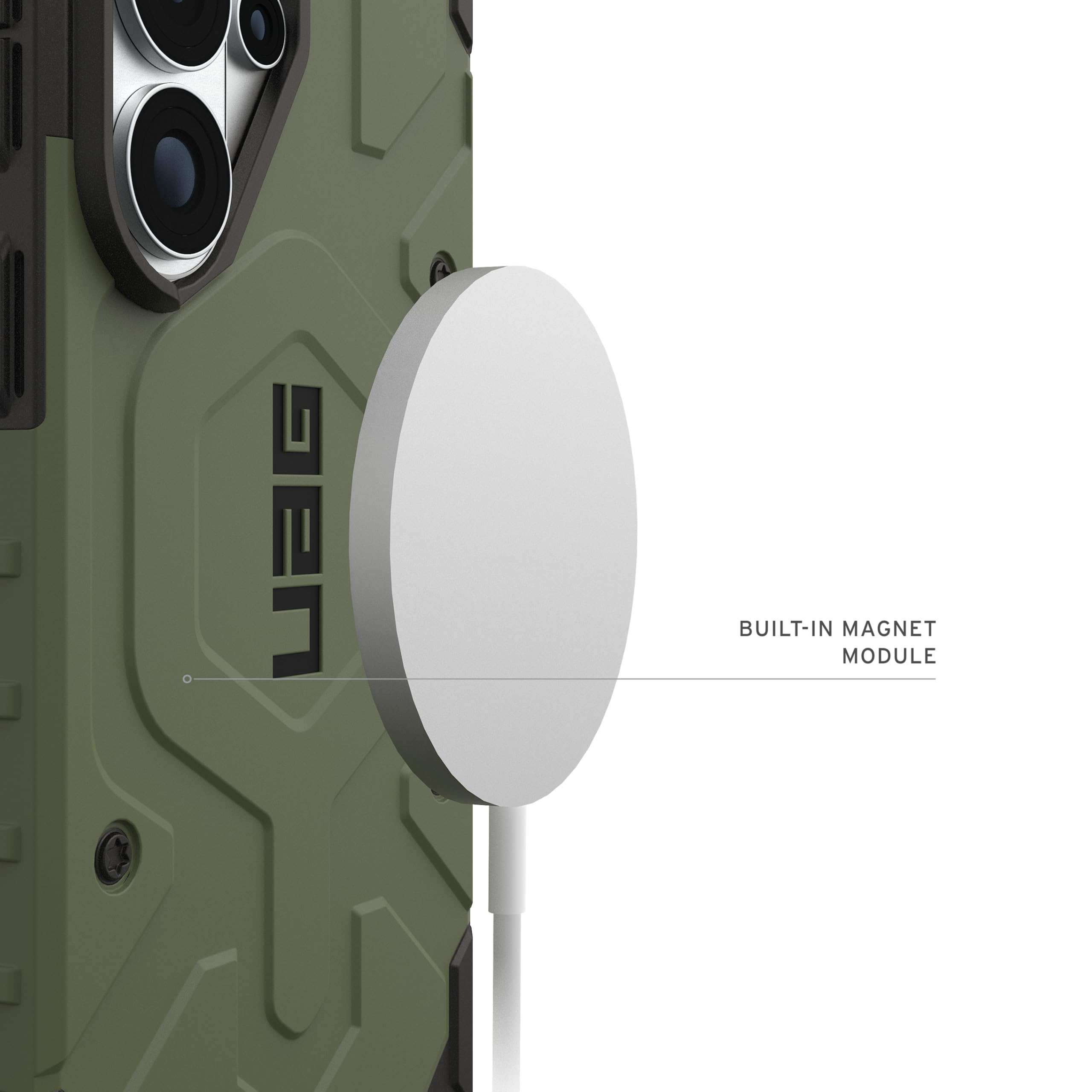 Urban Armor Gear Pathfinder MS Case Samsung Galaxy S26 Ultra Funda (Anillo magnético, Designed for Samsung certificación, Carga inalámbrica Compatible, Resistencia a caídas) Verde Oliva