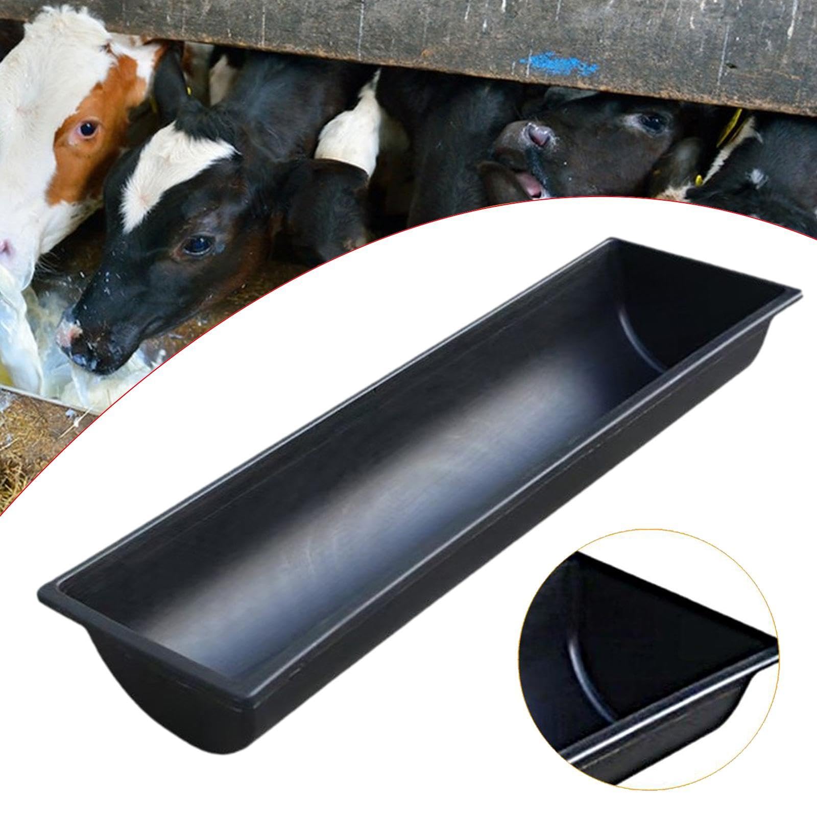 Comedero para Ganado Abrevadero para Ovejas Alimentador para Terneros Y Contenedor Agrícola con Diseño Espacioso Que Reduce Desperdicio Adecuado para, 45 Cm X 25 Cm Negro