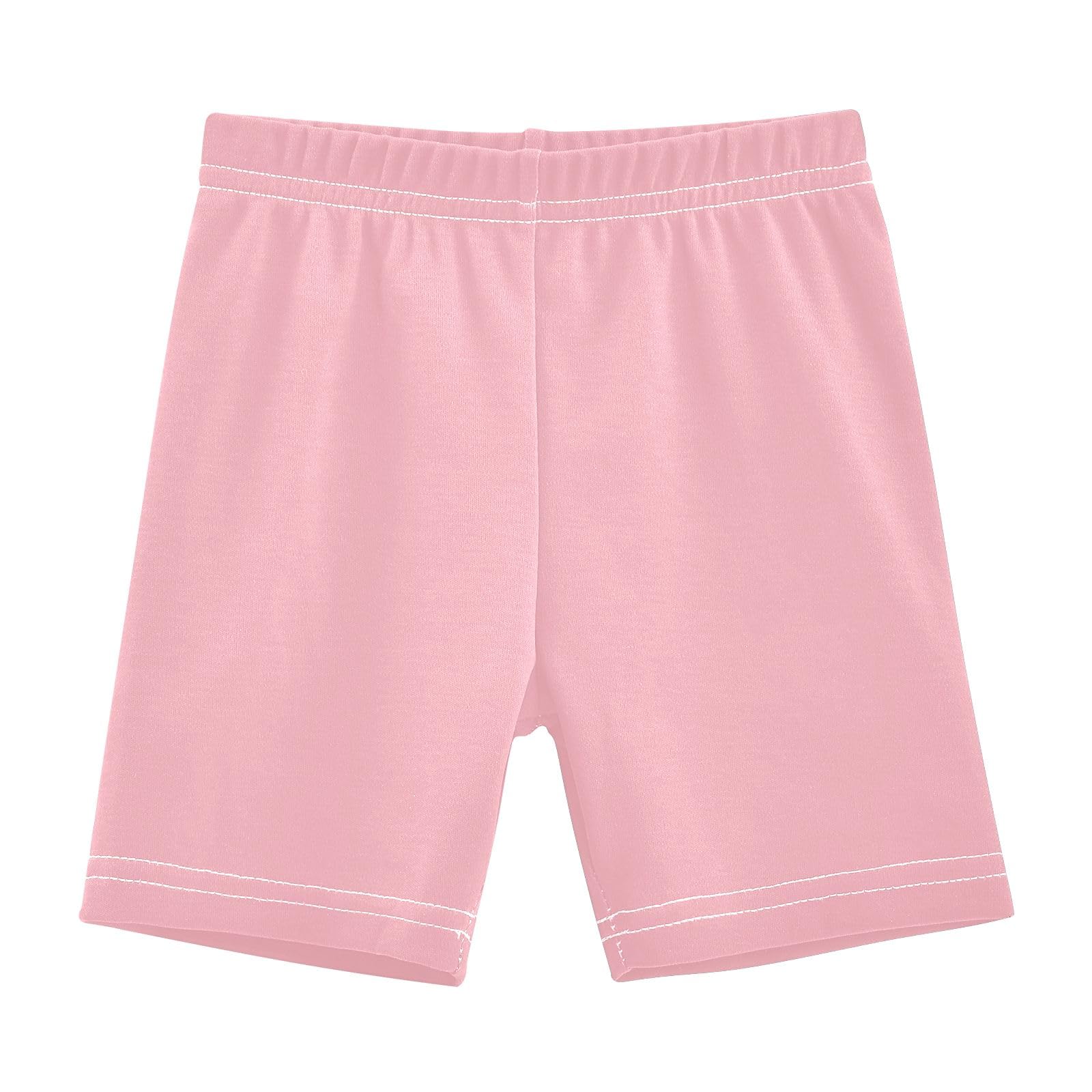CHIFIGNO Girls' Bike Shorts Cartwheel Shorts Kids Breathable Dance Short for Under Dress Light Pink 5T