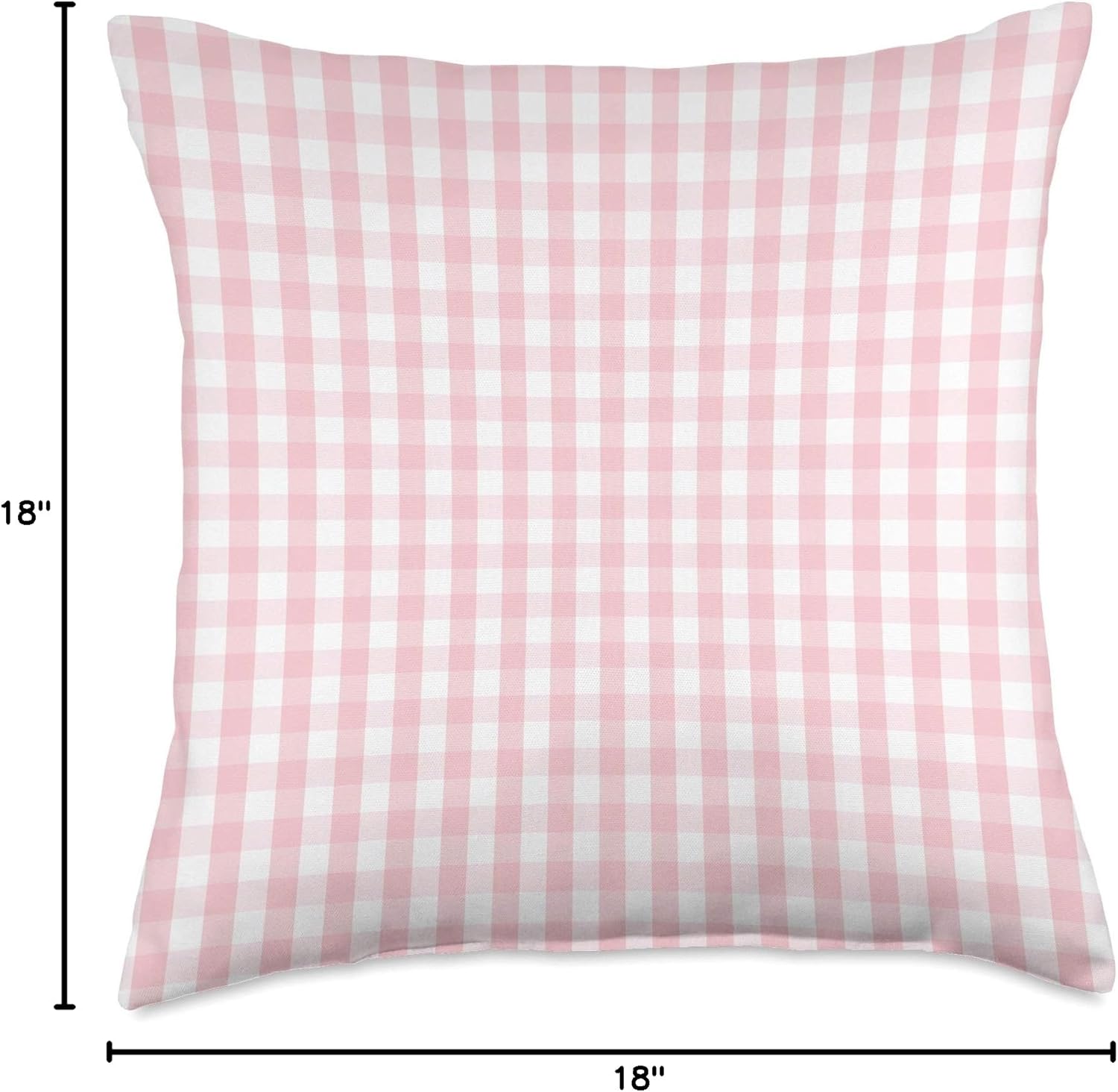 White and Light Pink Pastel Color Gingham Check Throw Pillow