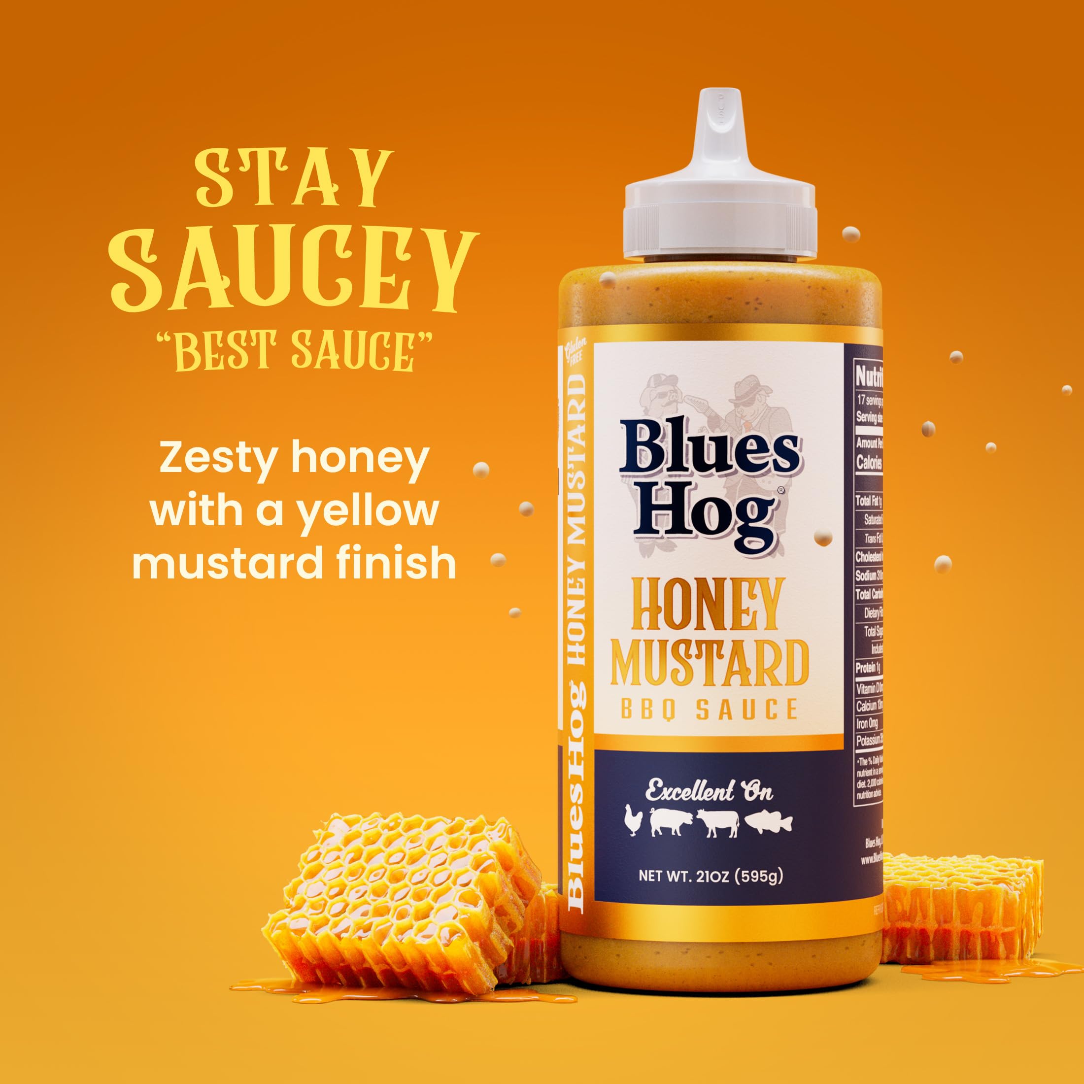 Blues Hog - Honey Mustard Sauce Squeeze Bottle - 595g