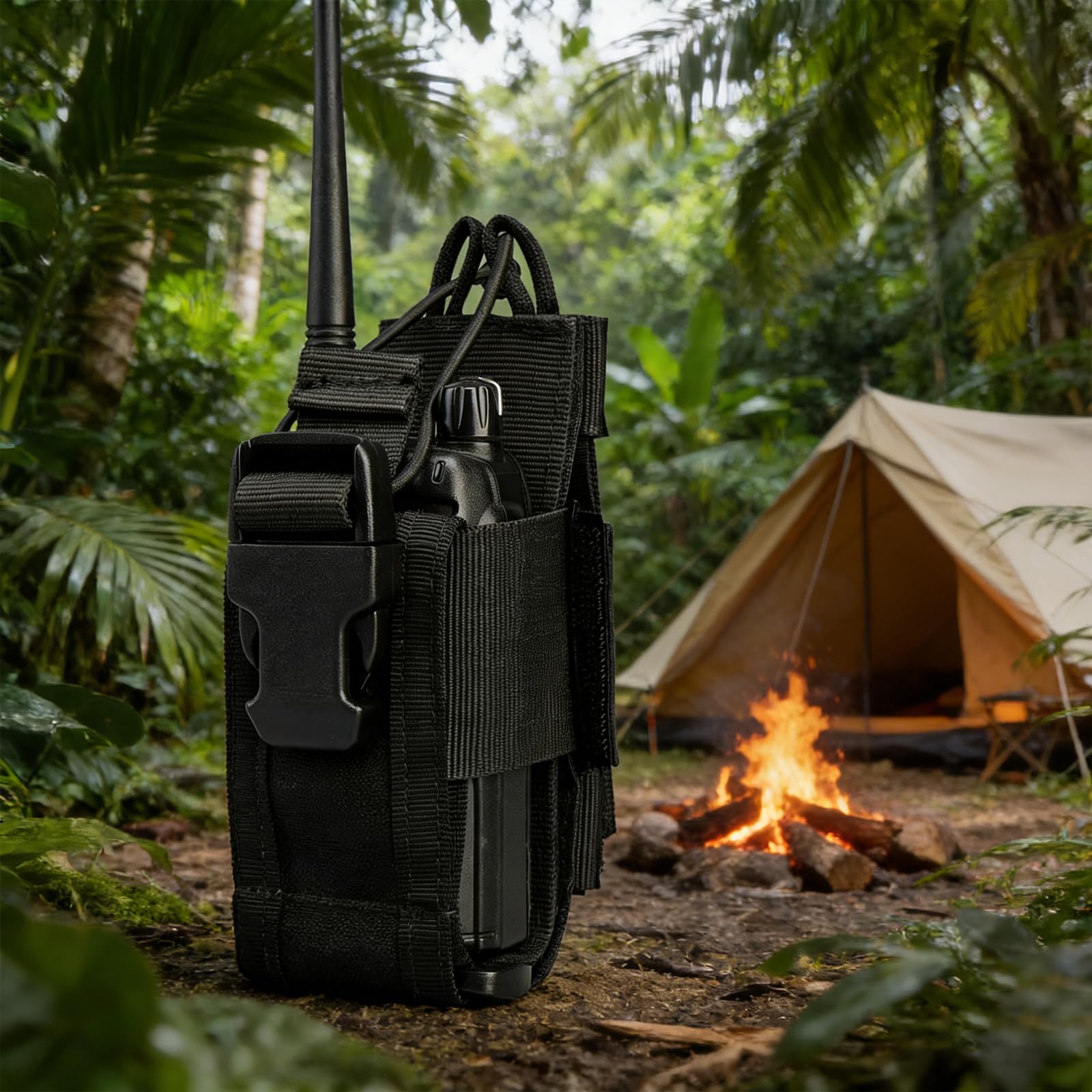 Paquete de 3 fundas universales para walkie talkie con hebilla ajustable, bolsa de radio y funda para radio bidireccional — view 4