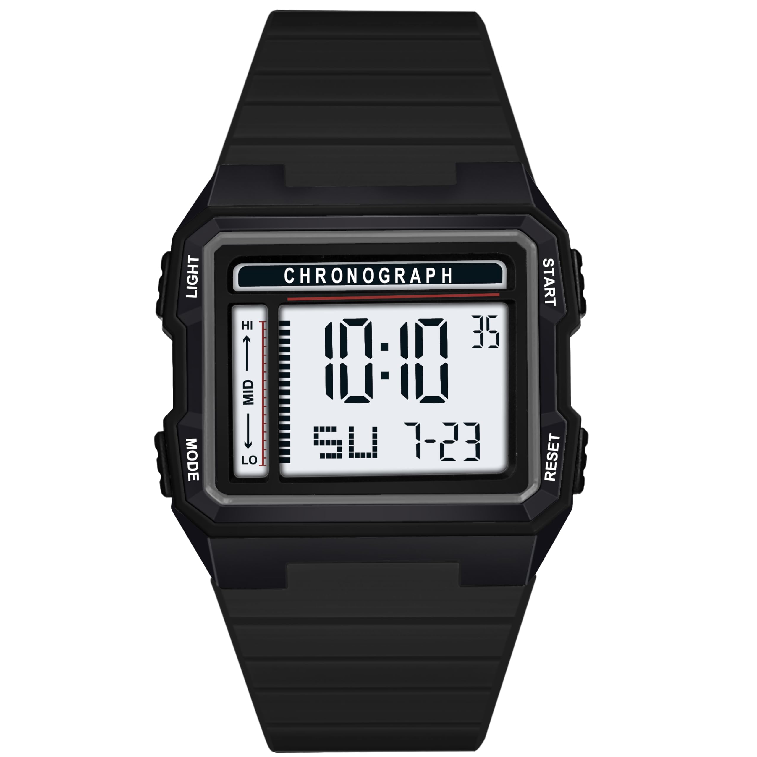 Franklord DG Chronograph Series | Square Shape Black Fiber Dial Digital Watch for Boys & Girls | Digital Watch with Date,Day,Light and Alarm | Silicone Strap Watch for Boys & Girls (B0D95T5Y6G) Amazon Price History, Amazon Price Tracker