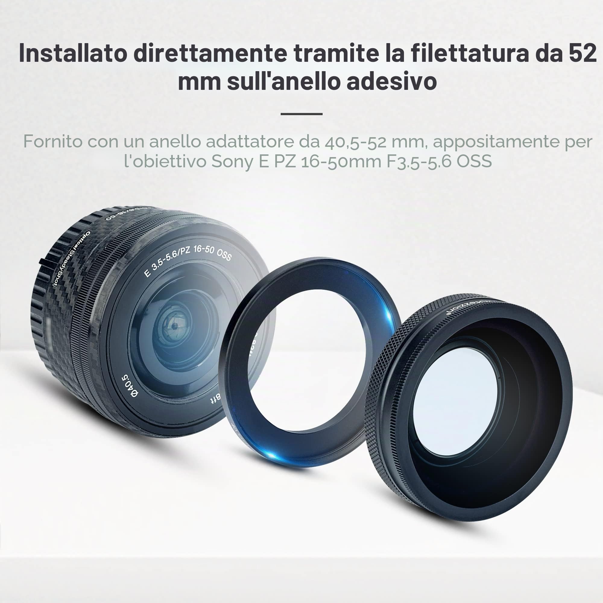 PROfezzion Lente Obiettivo Grandangolare e Macro 2-in-1 per Sony ZV1F ZV-1F ZV-1 ZV1 RX100 VII VI V ZV-E10 ZVE10 A6400 A6300 A6100 A6000, per Canon G7X Mark III II G9X Mark III G5X Mark II Fotocamera