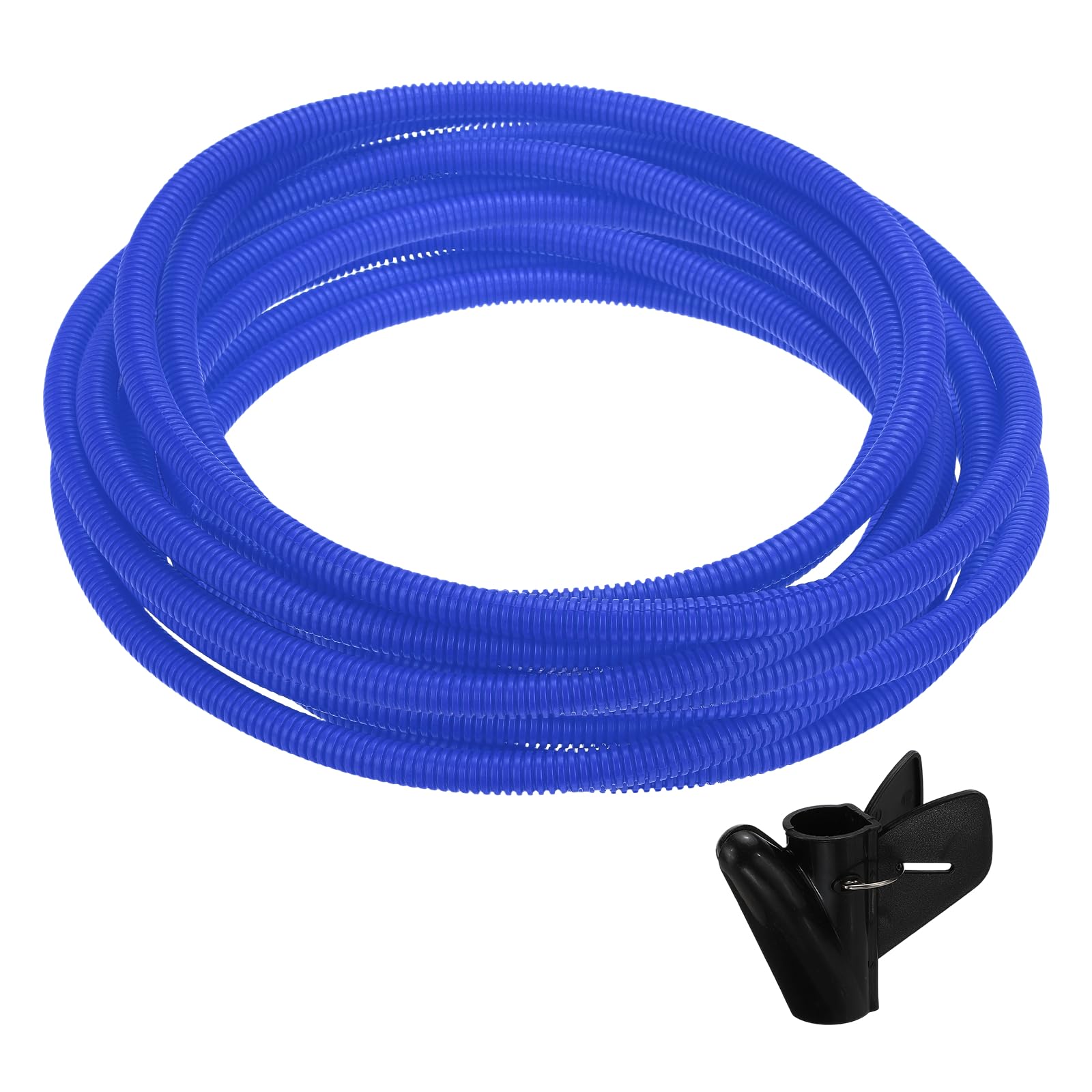 sourcing map Split Wire Loom Tubing 1/2"(12mm) ID 50FT(15m) with Installation Tool, Heat & Cold Resistant -40F to 257F Plastic Flexible Conduit Cord Protector for Electrical Wires Cable, Blue