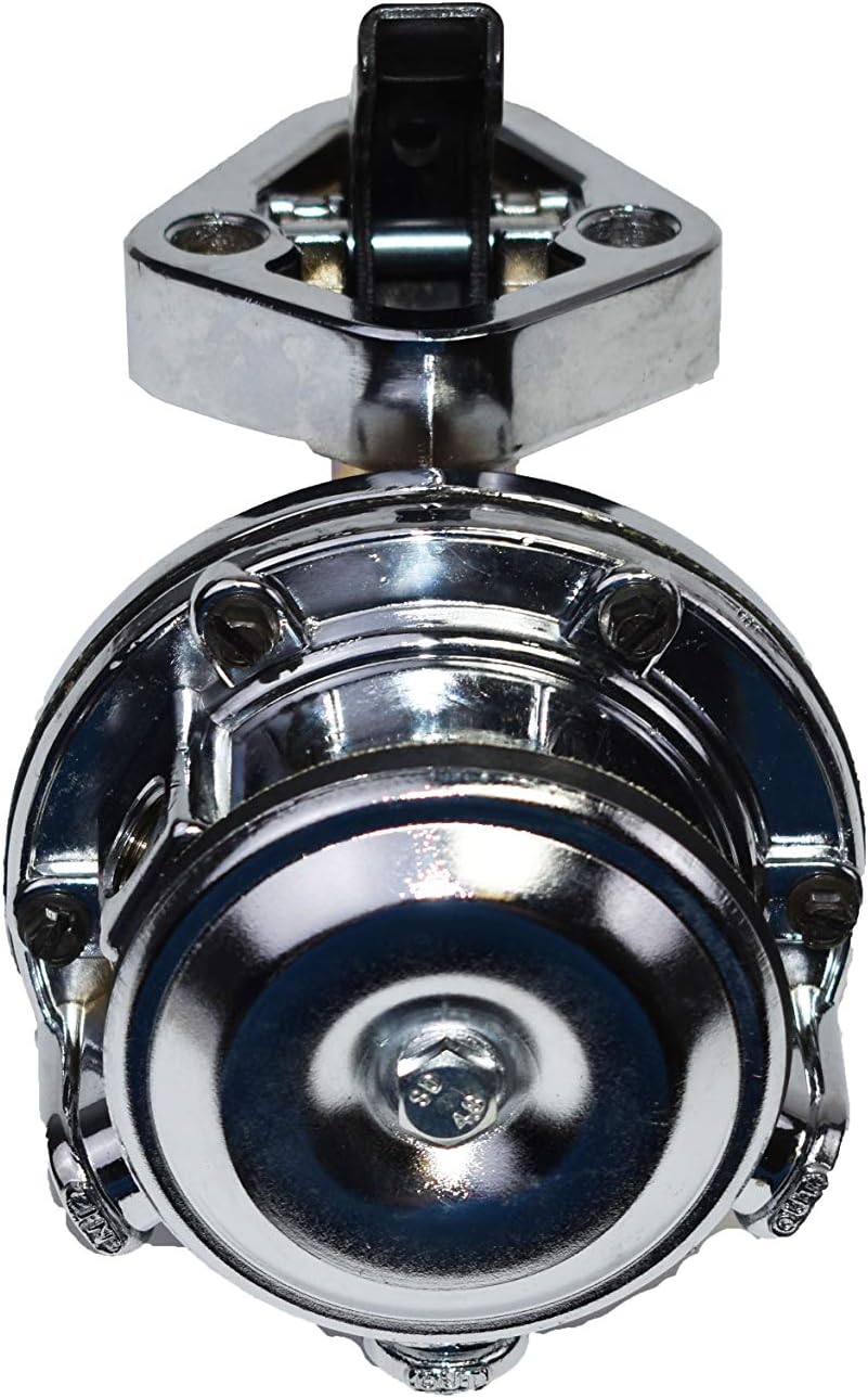 A-Team Performance 12-834 Fuel Pump Small Block Two-Valve Mechanical - Chrome, 6 PSI, 80 GPH - Inline 1/4" NPT Inlet & Outlet with Gaskets - Compatible with Chevy & GMC 262-400 Small Block Engines