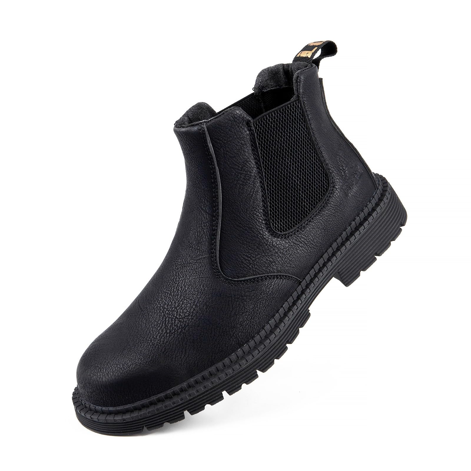 Genérico Bottes de cheville pour homme à semelle épaisse avec fermetures en cuir durables et polyvalentes pour toutes les occasions