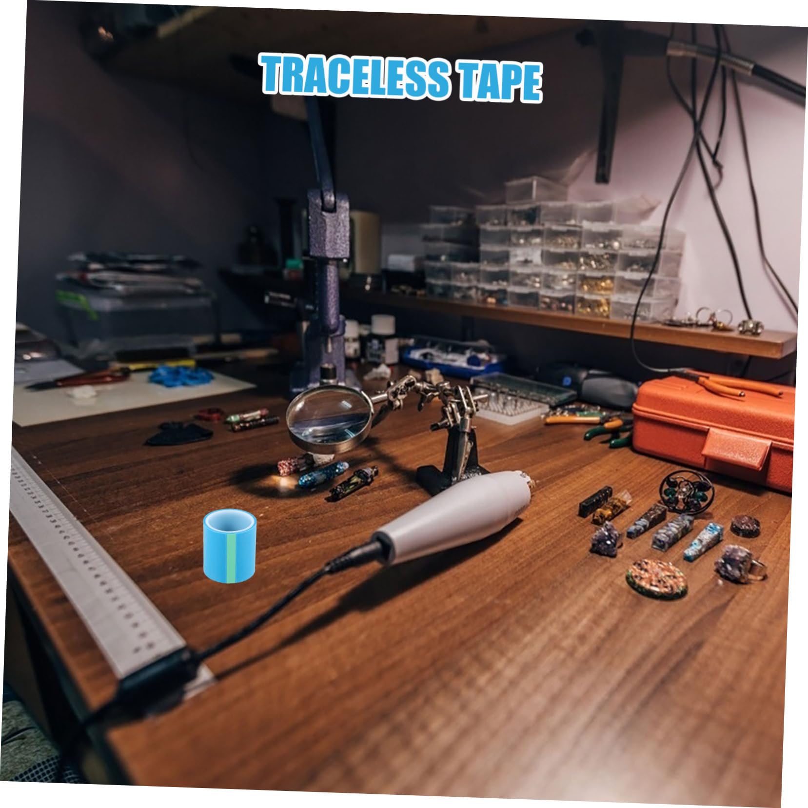 HOMSFOU Cinta Epoxi Azul 2 Piezas Antifugas Adhesiva Para Manualidades Resina Uv Marco Metal Bricolaje Accesorios Artesanía
