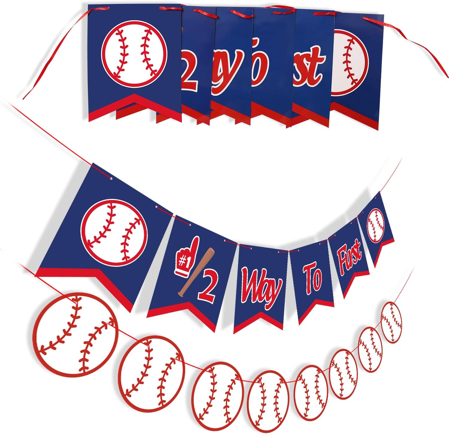 Kitticcino Baseball Half Birthday Party Decorations Kit Half Way To First Banner Happy 1/2 Birthday Cake Topper Balloons for Sports Theme 6 Months Baby Milestone Photo Props Baby Shower Supplies - Image 5