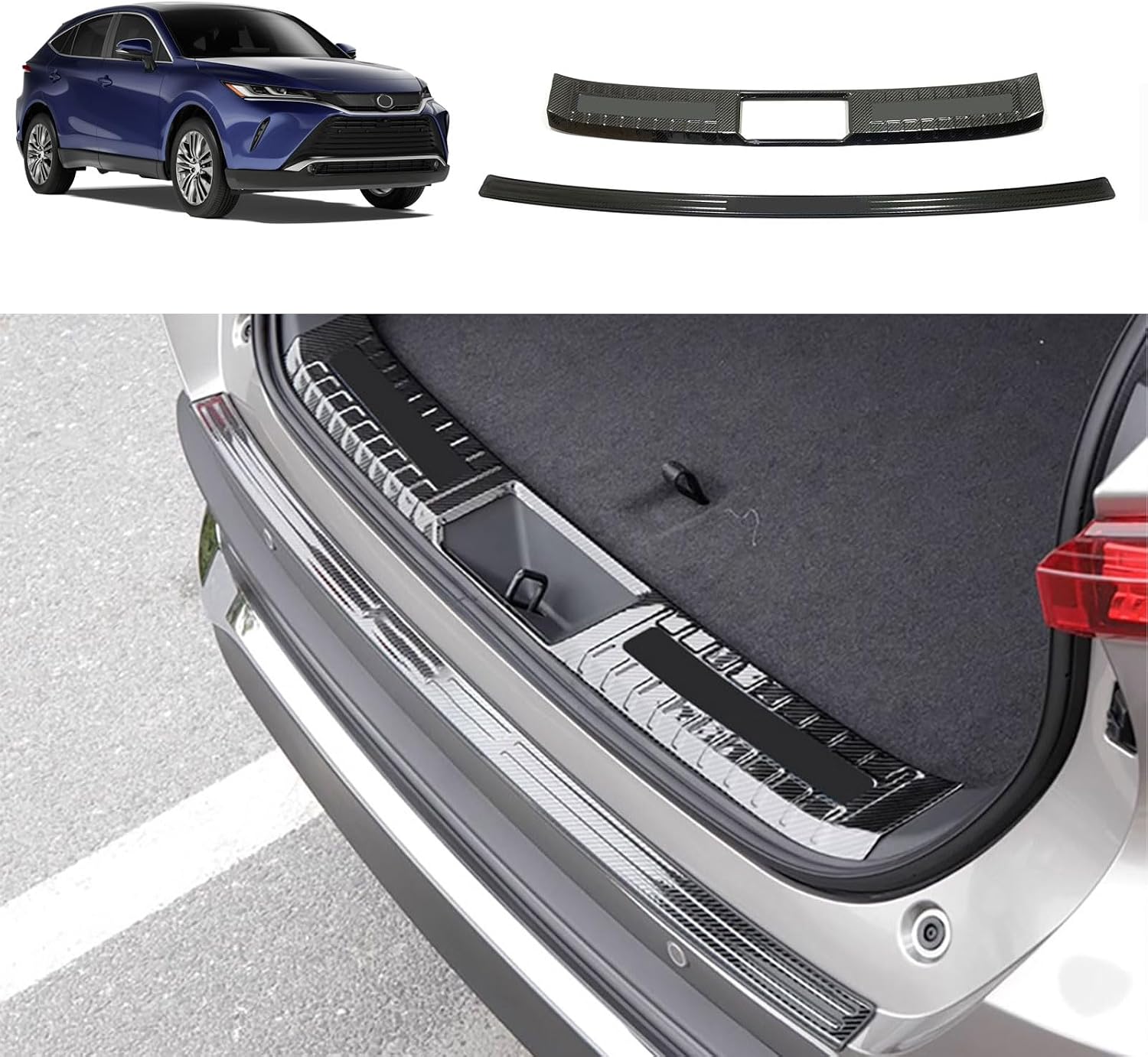 Rear Bumper Guard Cover Protector Compatible with Toyota Venza 2021 2022 2023 Outside Rear Trunk Bumper Cover Car Accessories Stainless Steel 1PCS (Silver)