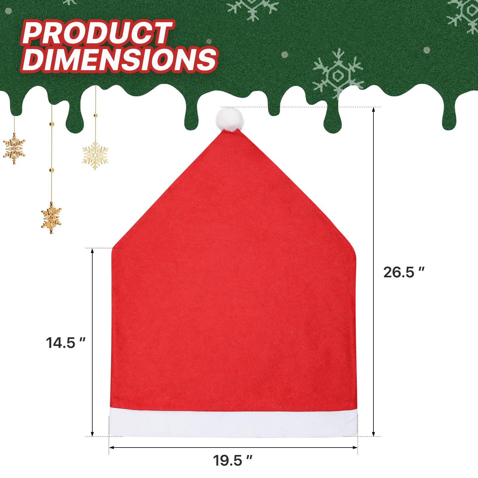 Amazon.com: MoNiBloom 2-Pieces Christmas Chair Cover, Red Non 