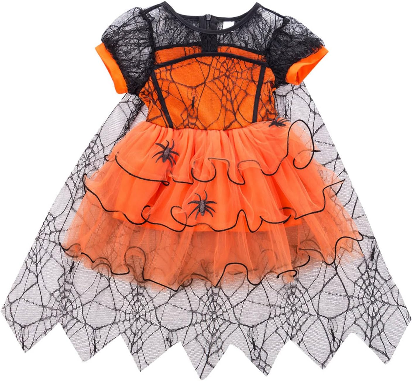 Toddler Baby Girls Halloween Witch Costumes Spider Cloak Tulle Dress Vampire Witch Dress Fancy Party Cosplay Outfit