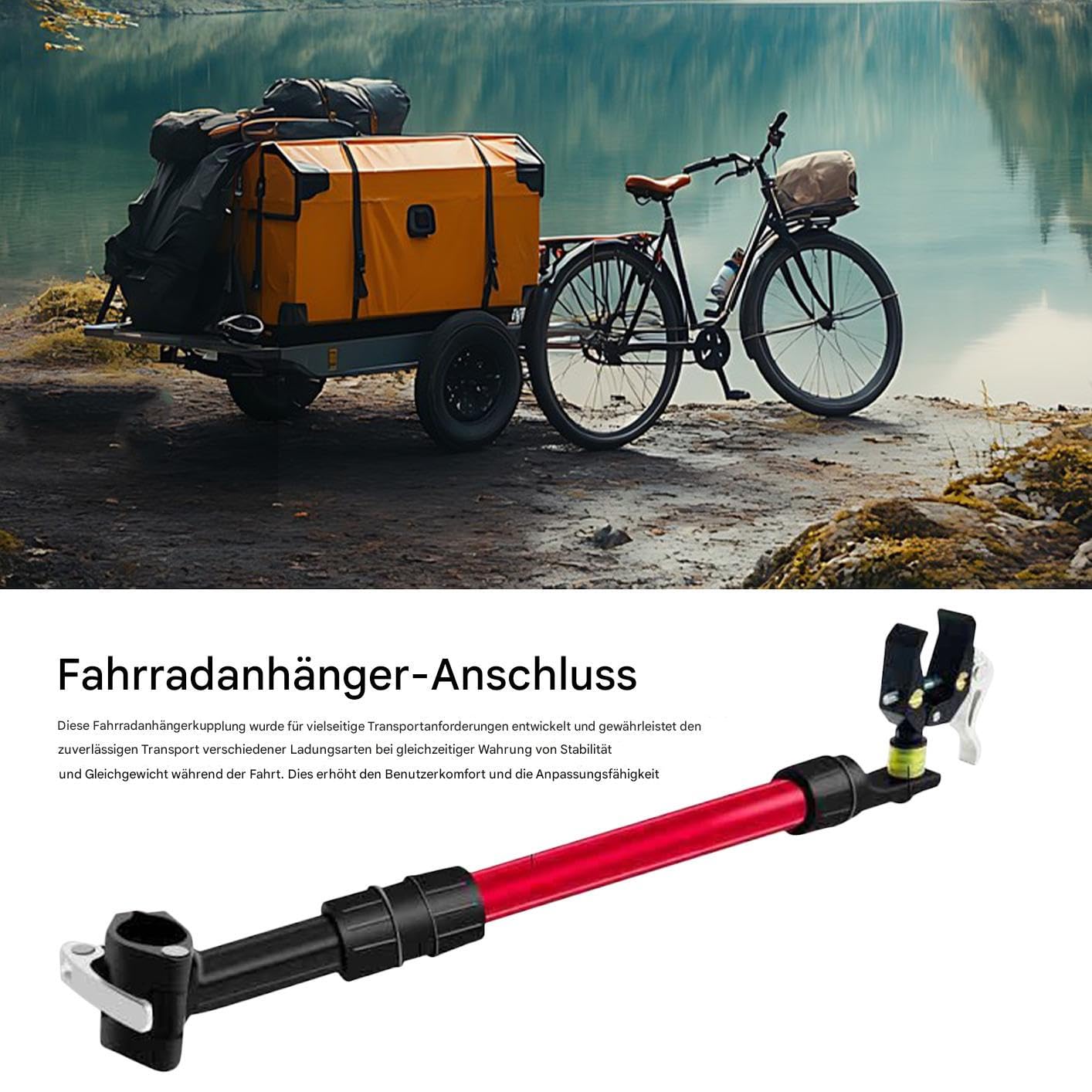 Fahrradanhänger-Anschlusskupplung Schwerlast, hohe Tragfähigkeit, | Roller Lastenaufsatz für Camping Reisen Sport Einkauf Pendeln Outdoor