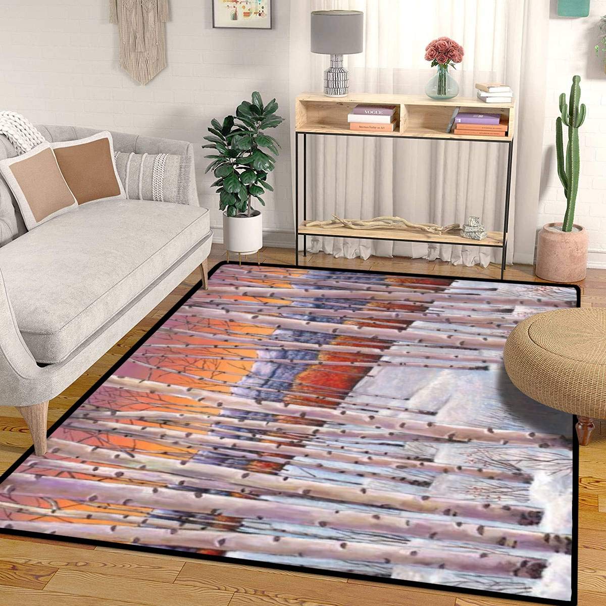 Area Rugs Winter's Dream Living Carpets Traditional, Non-Slip Floor Mats, Children Bedroom, Living Room Decorative Soft Indoor Modern (63''x94'')