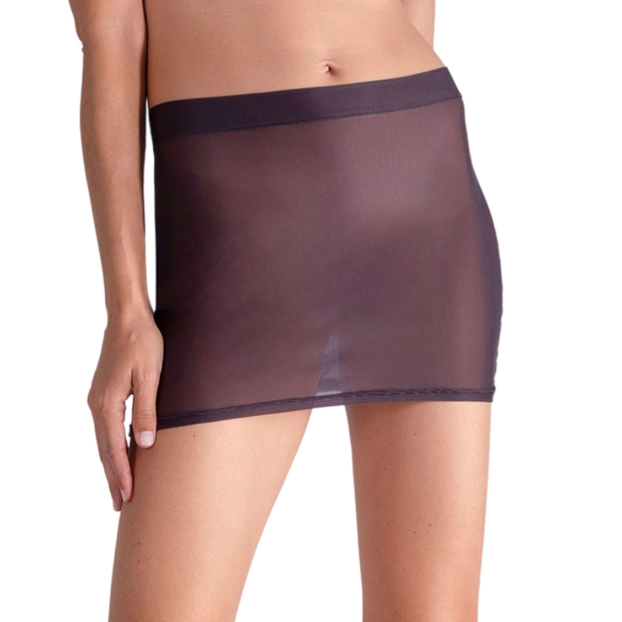 LECHERY Lustrous Sheer Micro Mini Skirt