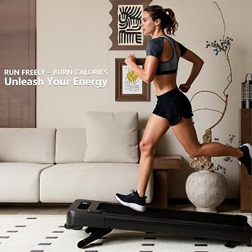Bluearth Walking Pad Treadmill with 10% Auto Incline, Smart App Scenic Routes & Live Classes, Under Desk Treadmill for Home and Office, Hiking & Running, with Remote & LED Display