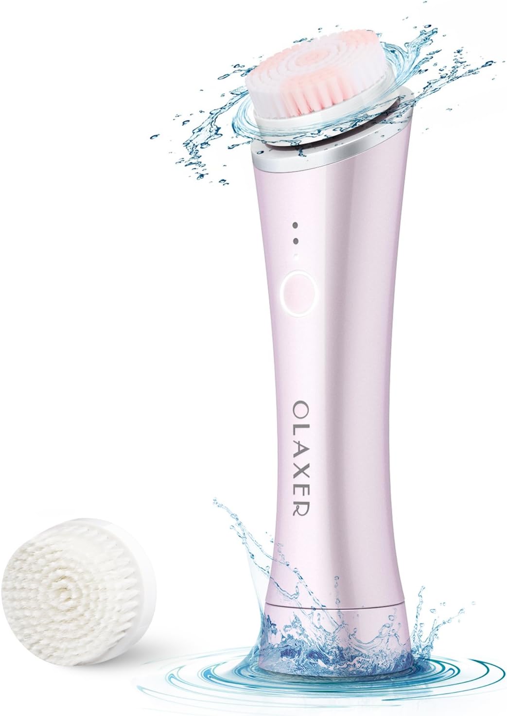Facial Cleansing Brush, OLAXER IPX6 Waterproof Body Face Brush with 3 Speed Mode, Vibrating Sonic Skin Face Exfoliating Scrubber Included 2 Brush Heads
