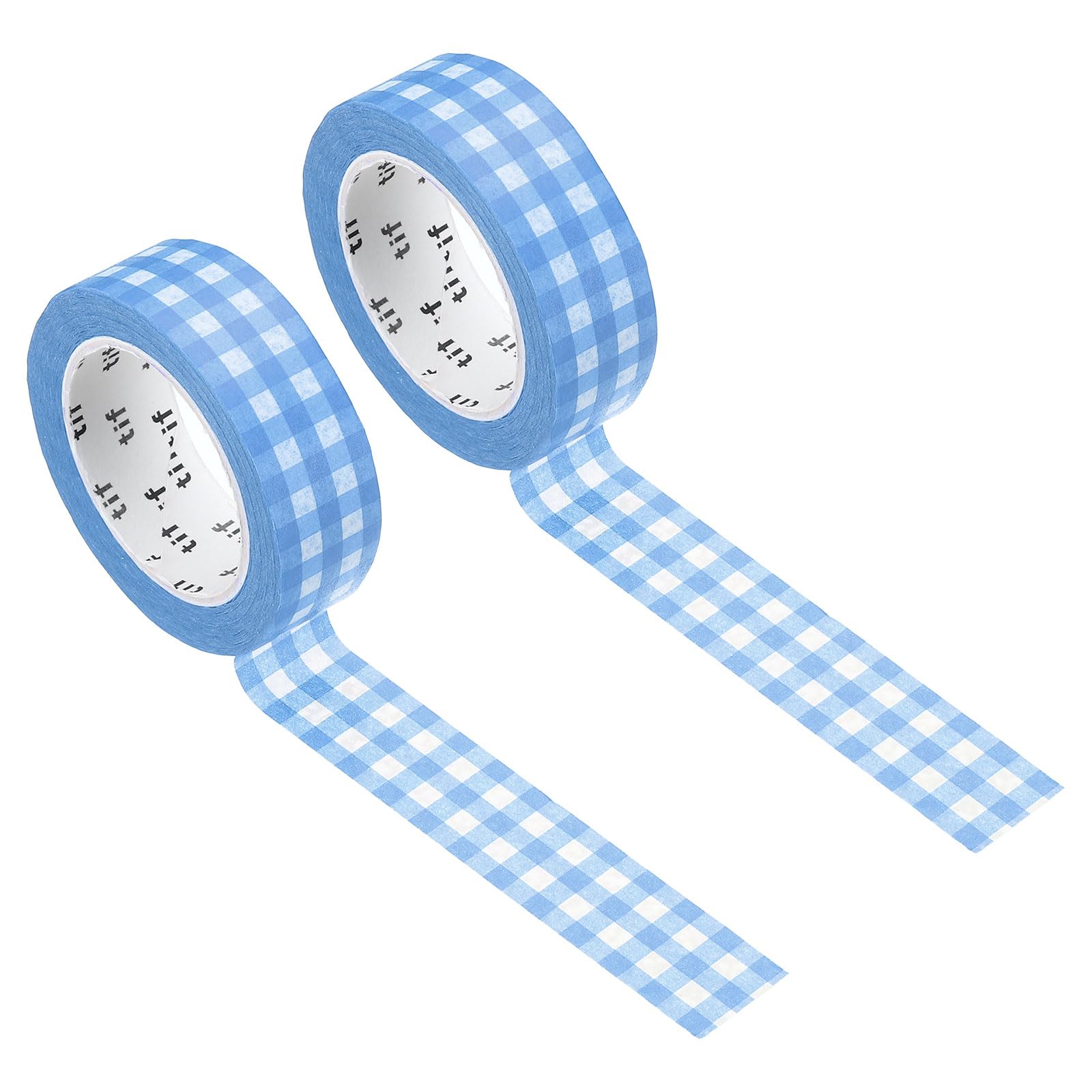 PATIKIL Washi Tape 0.59 Inch x 10.93 Yards, 2 Roll Self Adhesive Grid Pattern Masking Sticker for DIY Art Craft Wrapping Decoration, Light Blue