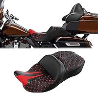 Vista 7 de Asiento de pasajero de una pieza de dos piezas para Harley Touring Road King Street Glide Road Glide 2009-2023 Electra Glide Tri Glide Ultra Classic