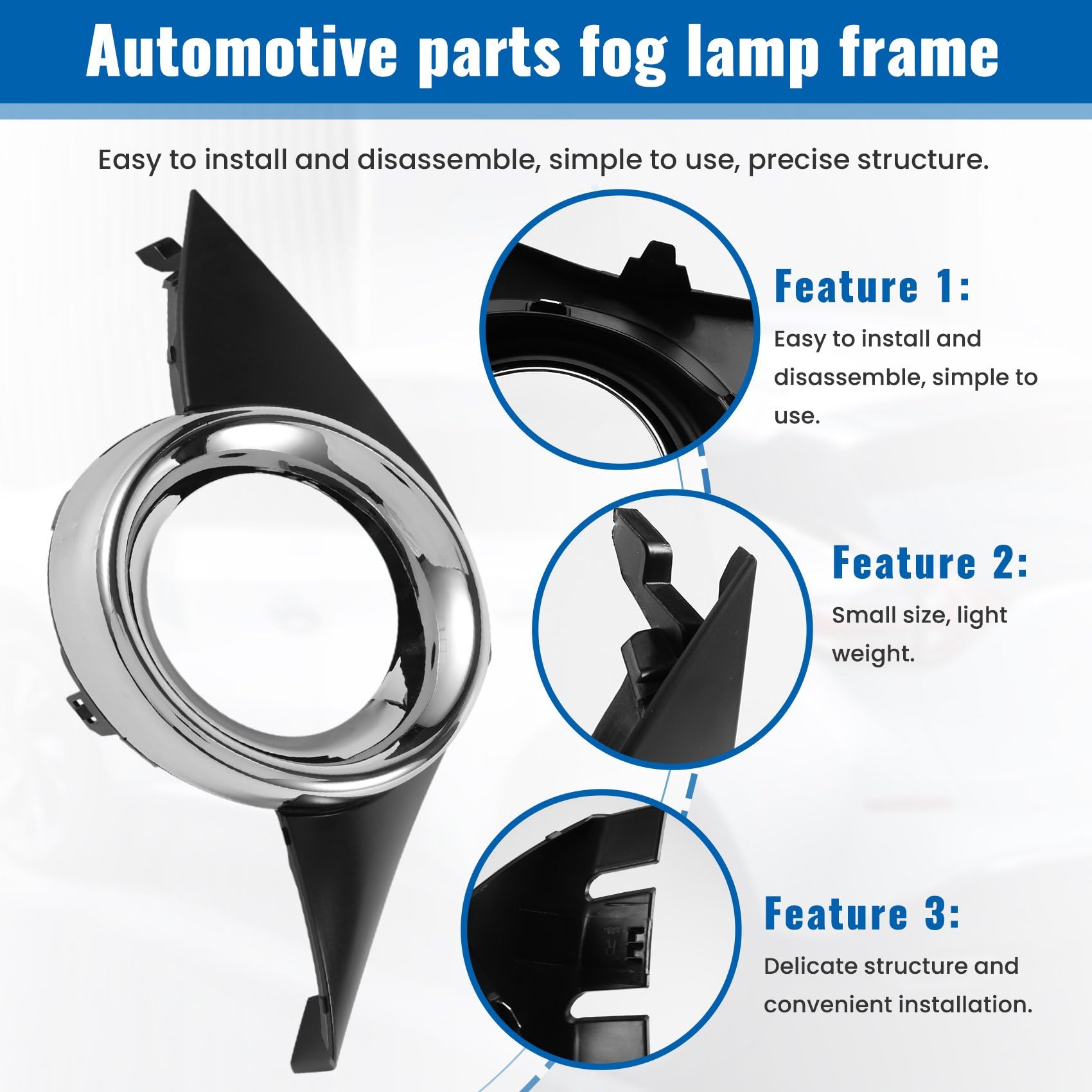 Cache de phare antibrouillard droit chromé pour phare antibrouillard pour 207 Sport 2006-2009
