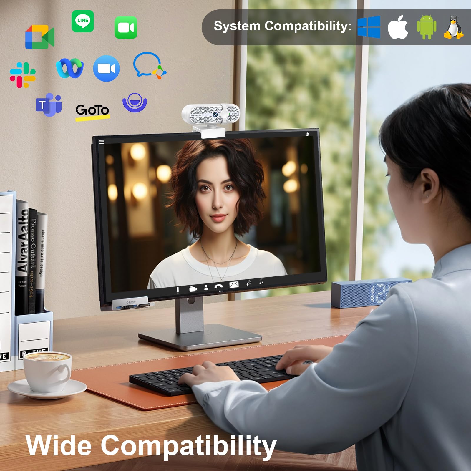 Webcam Secyour 4MP 2K HD Con Microfono E Supporto Per Monitor USB 2.0