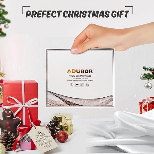 Miniatura 7 de Adubor Paquete de 2 fundas de almohada de seda para cabello y piel con cremallera oculta, ambos lados 23 momme funda de almohada de seda (blanco