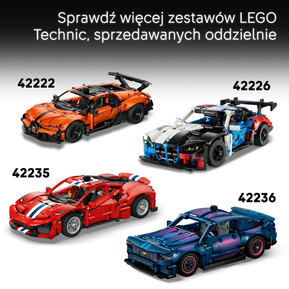 LEGO Technic Samochód sportowy Dodge Viper GTS-R 42234 | Model samochodu, klocki konstrukcyjne Technic, prezent dla fana motoryzacji, zabawka dla 10-latka, 805 elementów