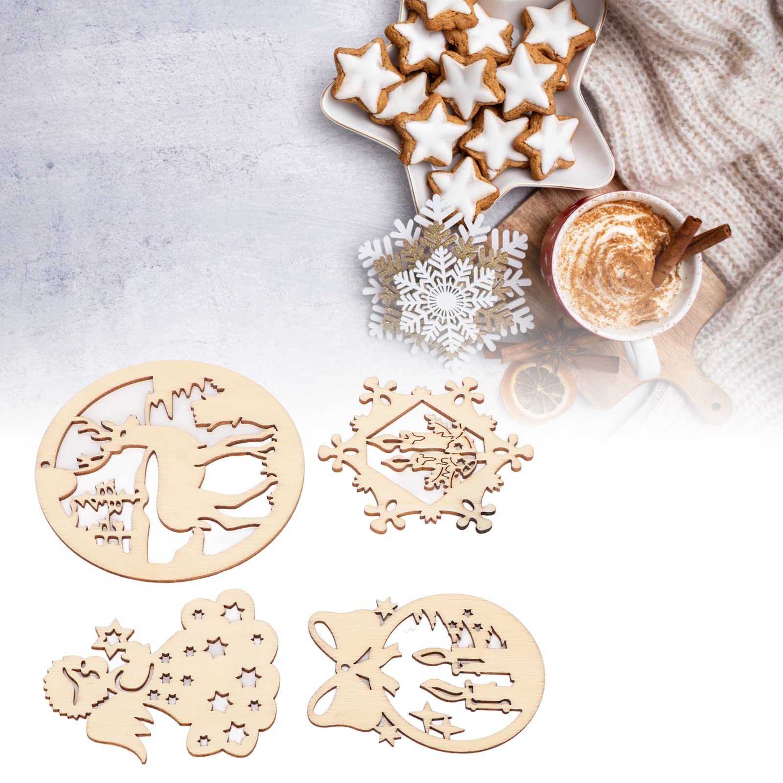 AWIZOM 12 Sagome Legno Albero Di Natale Non Finite - 3 Misure (30/22/16 Cm), Per Pittura E Decorazioni Fai Da Te