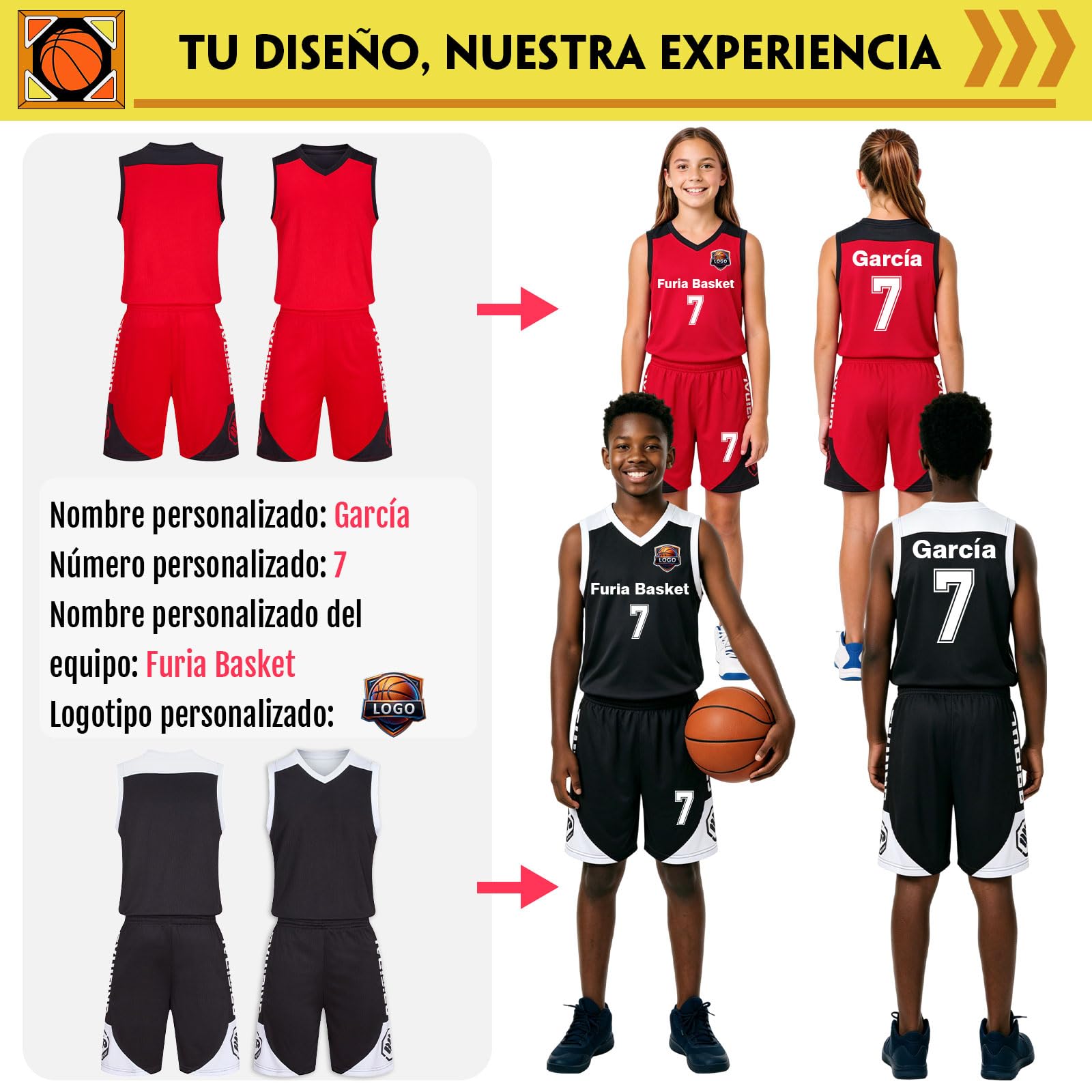 LAIFU Conjunto de Camisetas de Baloncesto Personalizadas para Adultos y Niños- Regalo de Baloncesto Que Se Puede Personalizar Con Su Nombre, Número, Nombre Del Equipo, Logotipo
