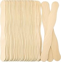 Vista 10 de WISYOK Palitos de manualidades de 8 pulgadas, paquete de 50 palos ondulados de madera, asas de abanico, palitos de paleta grandes para manualidades