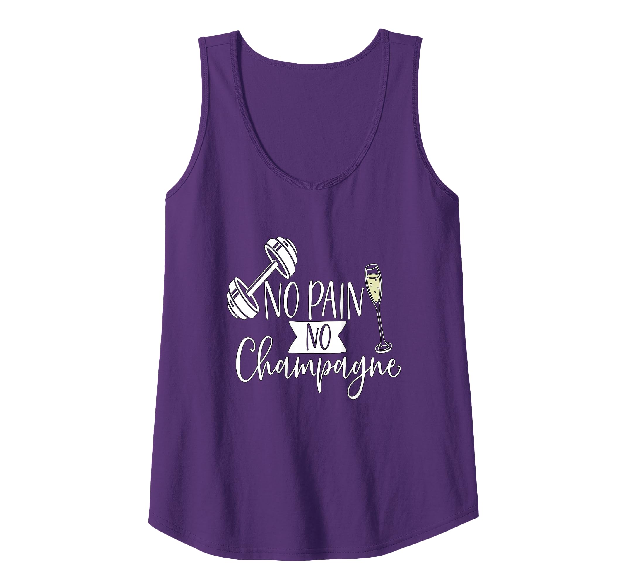 No Pain No Champagne Funny Drinking Drinker Fitness Workout Tank Top