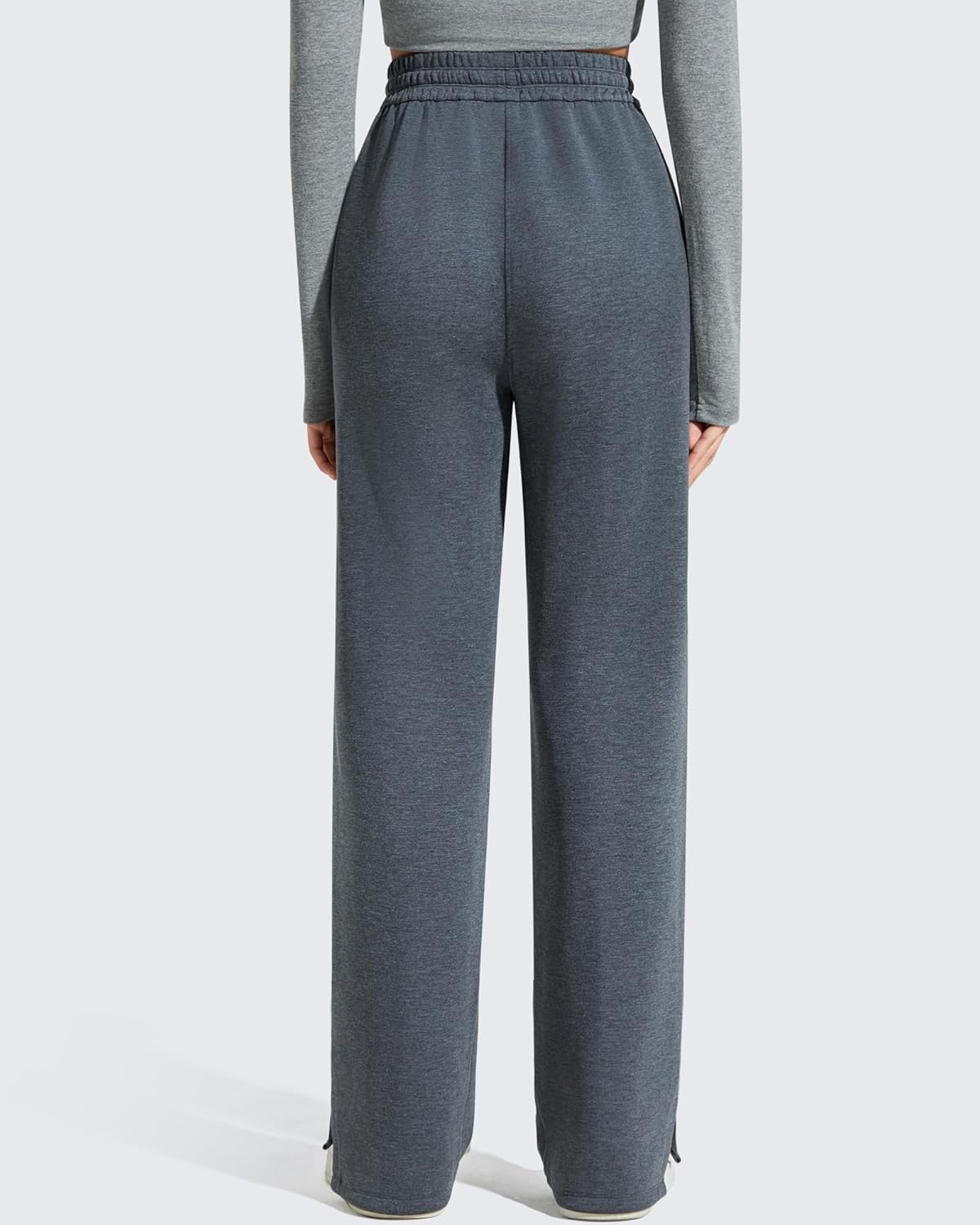 G4Free Smoofit Modal Soft Women's Wide Leg Sweatpants High Waisted Drawstring Side Slit Casual Pants - Image 6