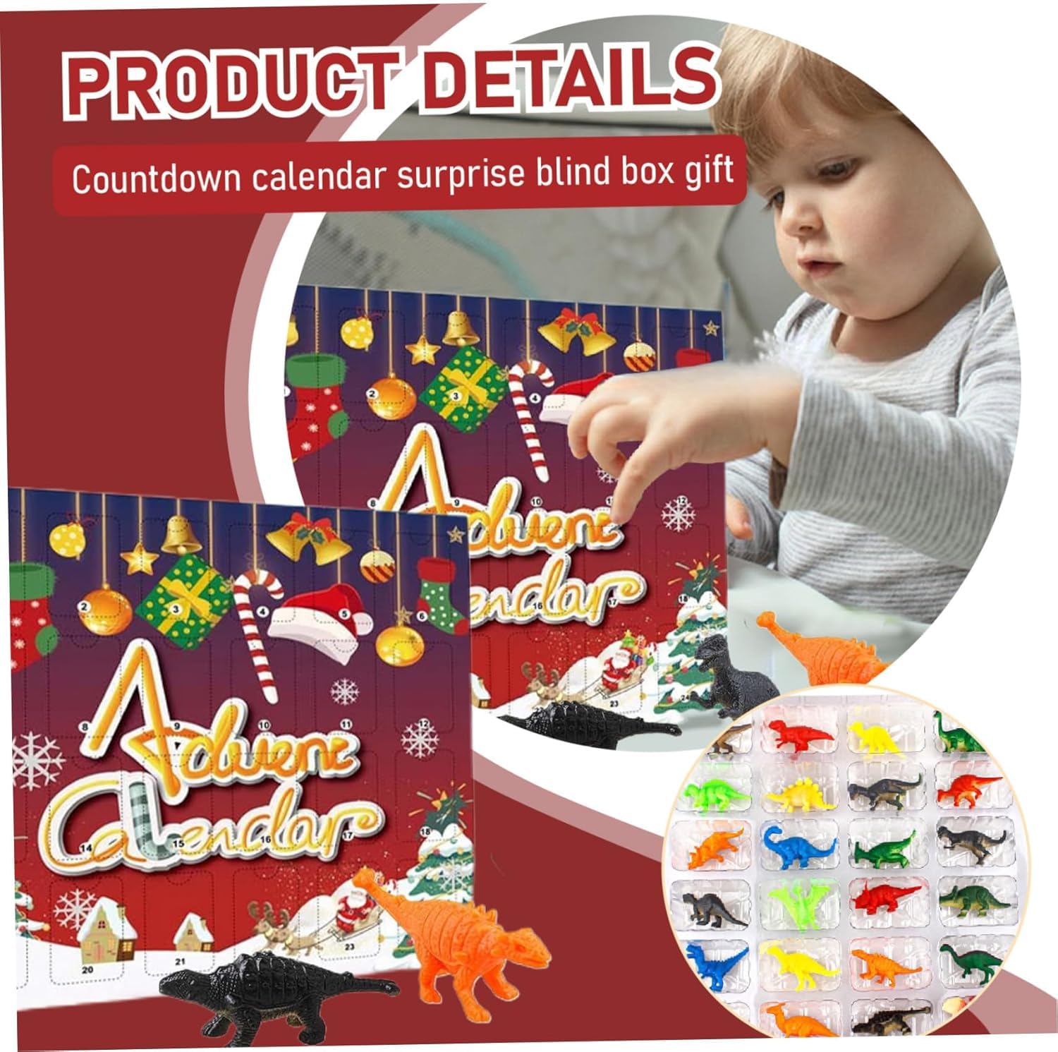 Dino-Adventskalender 2024 Für Kinder – 24 Realistische Dinosaurier-Figuren Mit Spielteppich | Weihnachts-Countdown Geschenk