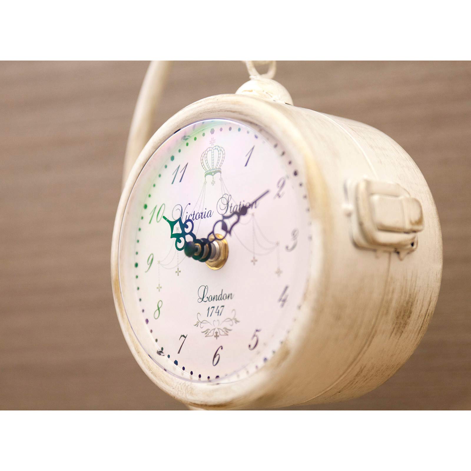 Amazon.co.jp: 秋月貿易 置き時計 White Victoria W16×D12×H28cm