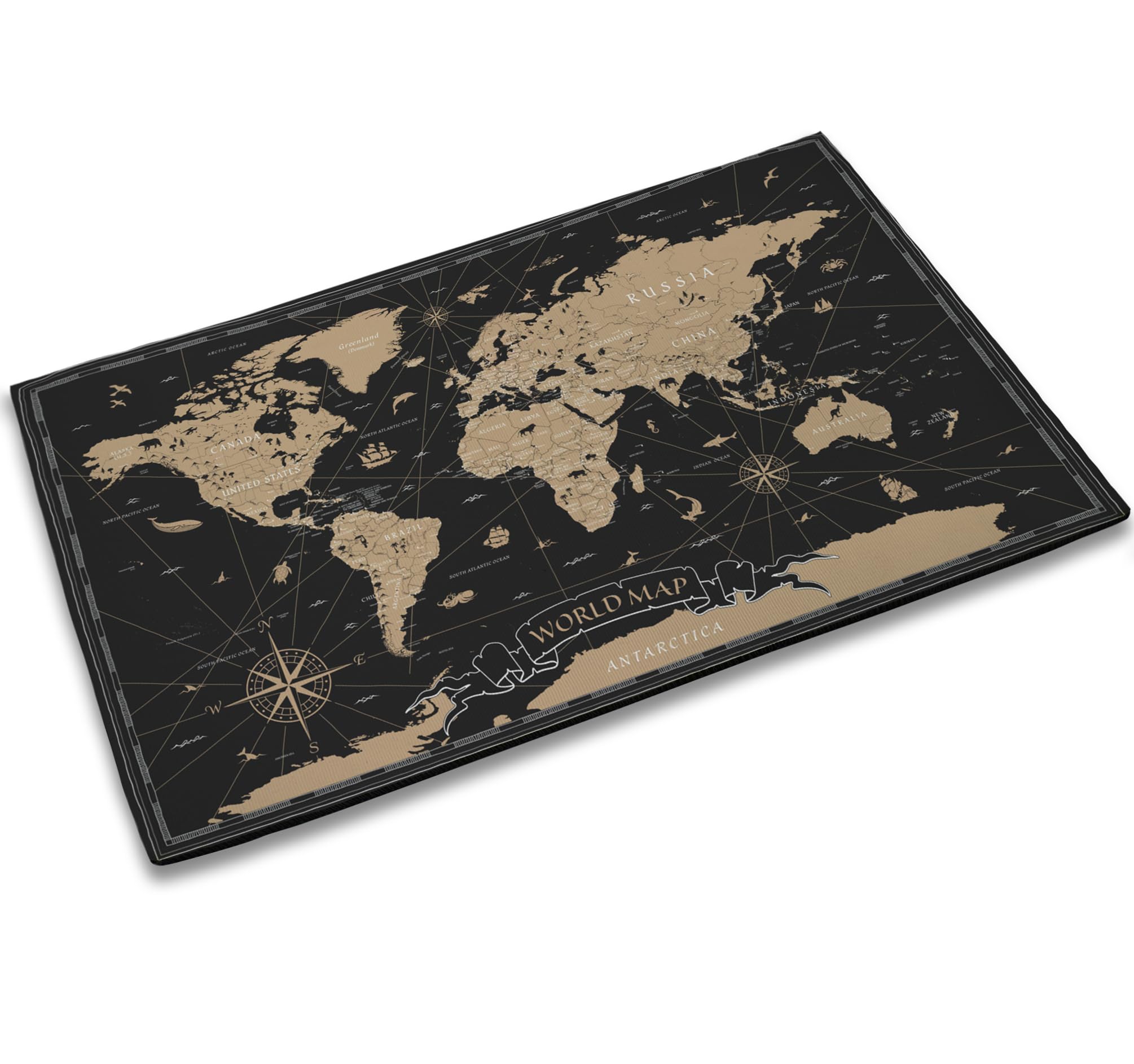 TUBAMQ Door Mat 17x30 Inch,Vintage World Map Welcome Mats Home Decor Farmhouse Doormats,Decorations for Front Door,Indoor,Outdoor