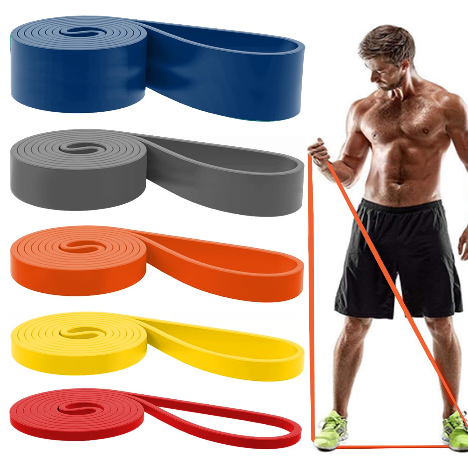 ROSAPOAR Widerstandsbänder für Klimmzüge, Workout-Bänder für Fitness, Kraft, Gewichtheben und Powerlifting, elastische Mobilitätshilfebänder
