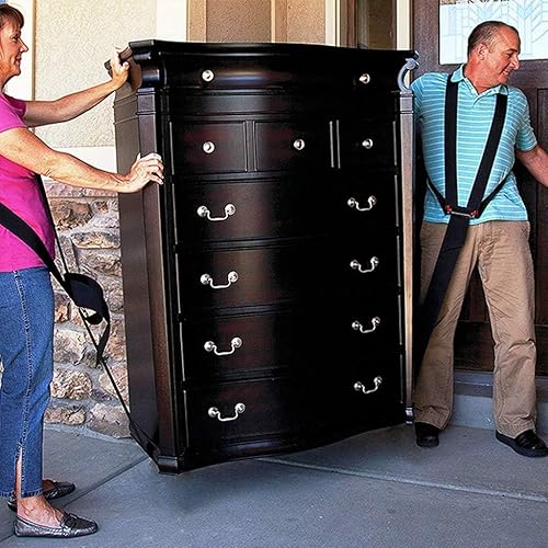 Miniatura 7 de MAXBROTHERS Correas móviles (5 pulgadas de ancho), correas de elevación y movimiento para 2 personas, levanta, mueve y lleva muebles,