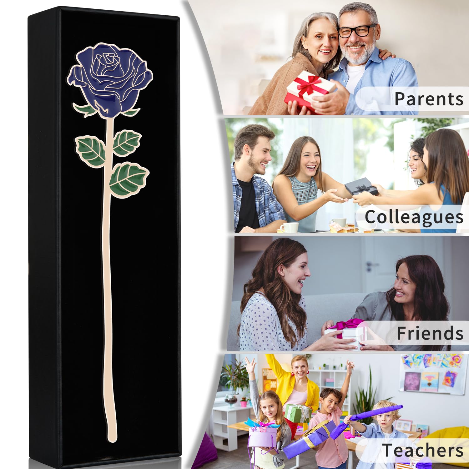 SELBATON Metal Purple Rose Bookmark, Book Marks for Women Cute Bookmarks Gift - Image 4