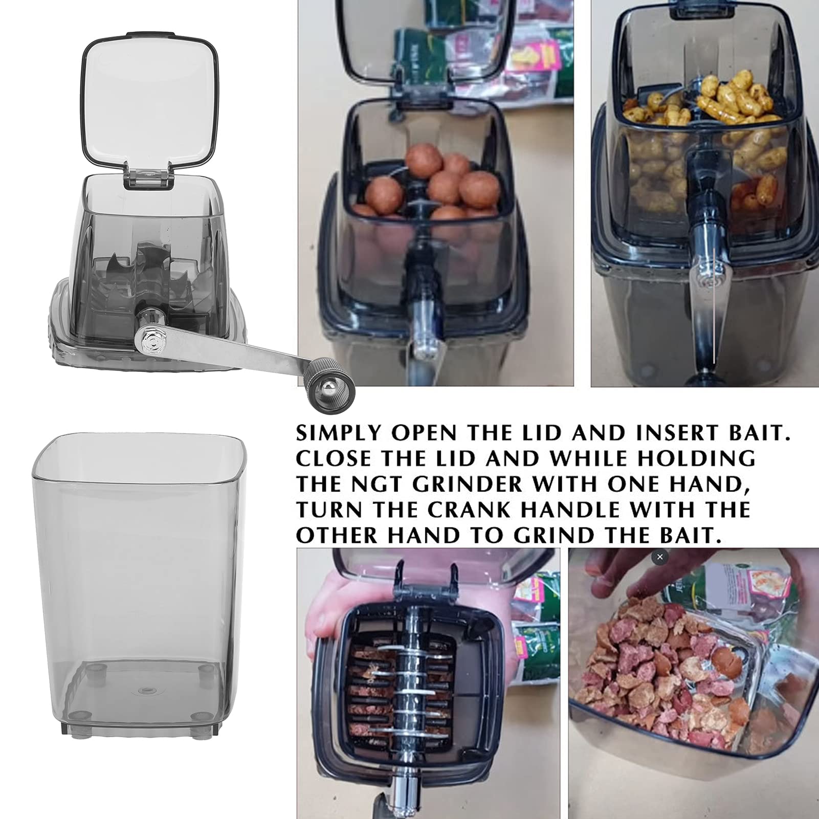 Hand Crank Manual Boilie Ice Crusher Kitchen Bar Ice Blenders Fishing Bait Lure Crusher