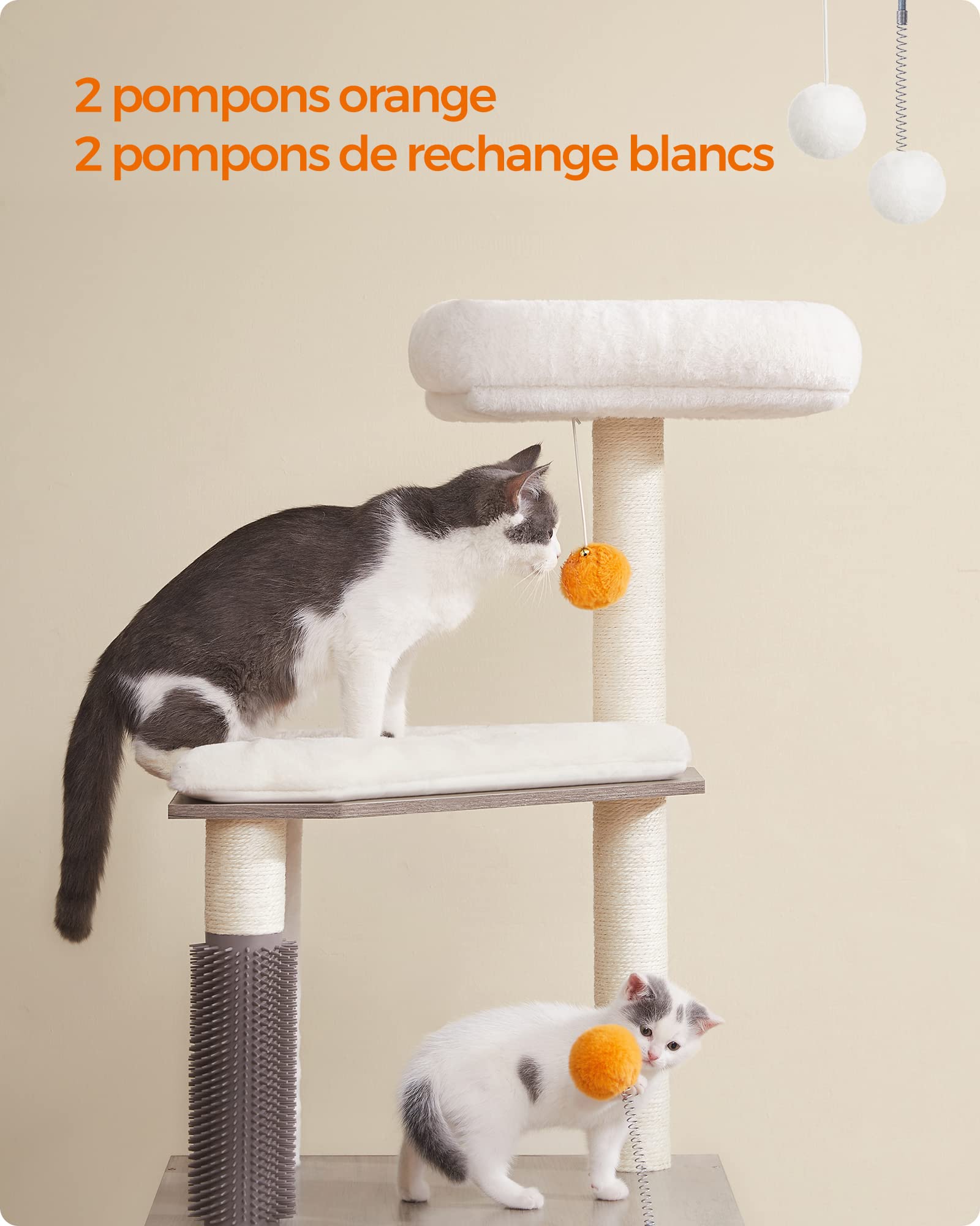Feandrea Arbre à Chat 2-en-1 avec Maison de Toilettes, 134 cm