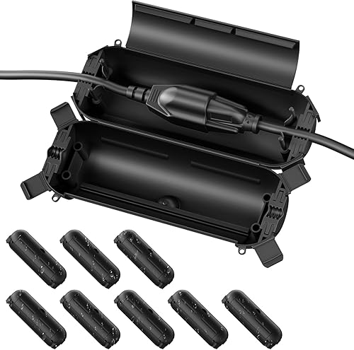 Miniatura 8 de Flemoon - Funda para cable de extensión para exteriores, caja impermeable IP44 y carcasa de seguridad, ideal para proteger enchufes al aire libre,