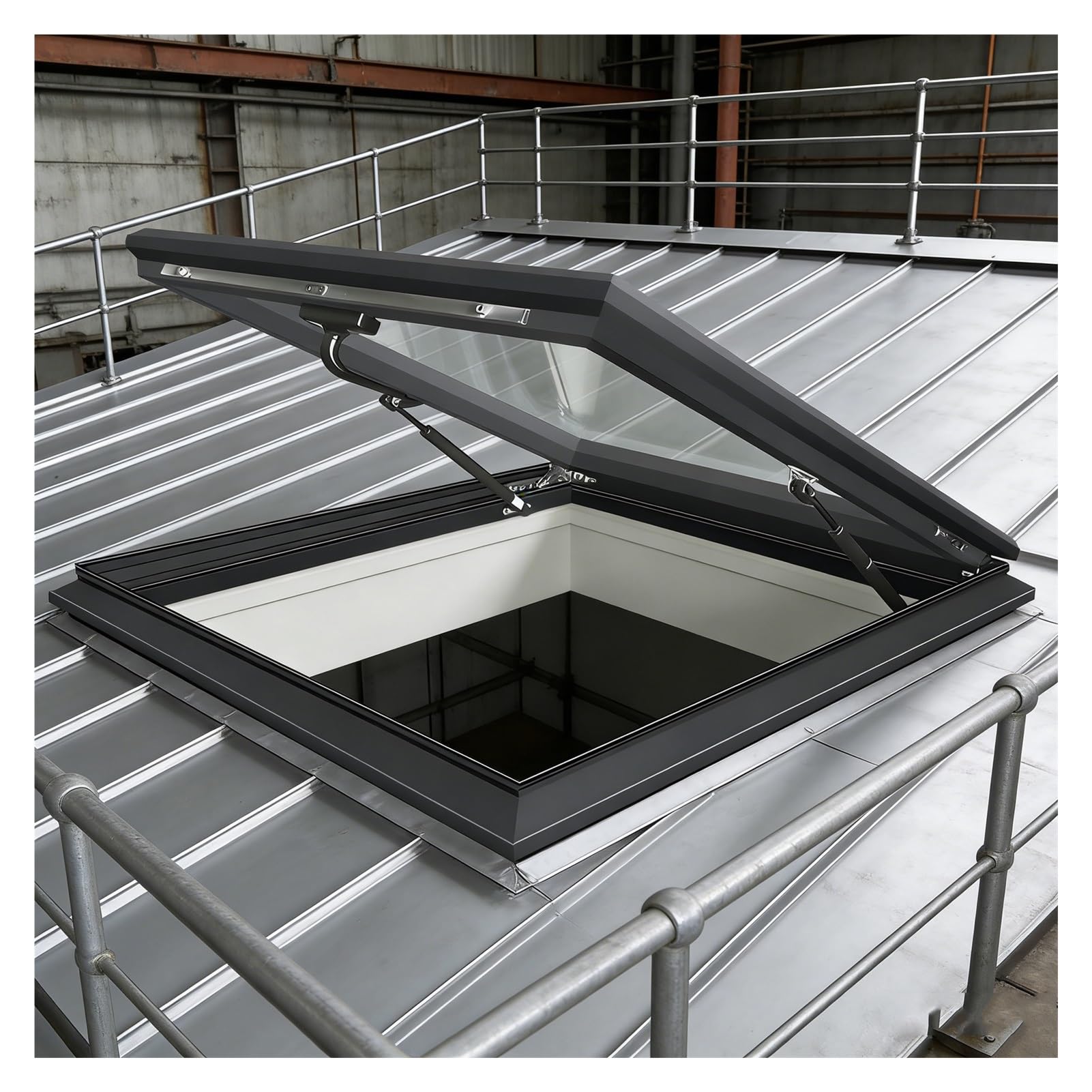 Finestra da tetto trasparente ventilata manuale per tetti di casa, ideale per illuminazione naturale in centri commerciali, bar e palestre (100 x 100 cm)